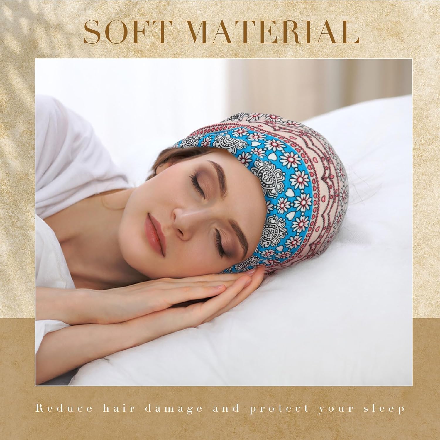 SATINIOR 5 Pieces Women's Slouchy Beanie Chemo Hat Stretch Cancer Head Wraps Sleep Head Scarf for Cancer Patient - Image 4