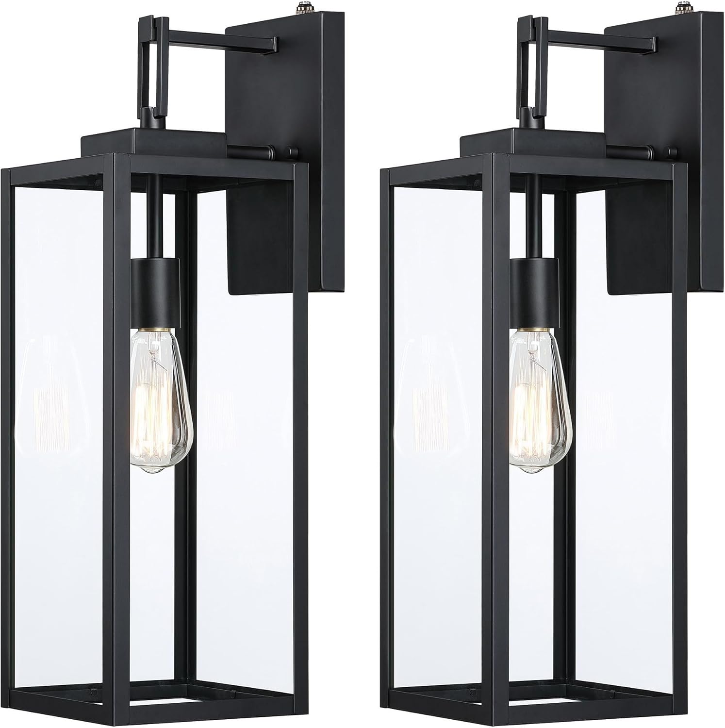 2 Pack 22 Inch Dusk to Dawn Wall Light,22 Dusk to Dawn Outdoor Light Fixture Large Size Outdoor Wall Lantern Sconce Outdoor Porch Light with Photocell Sensor