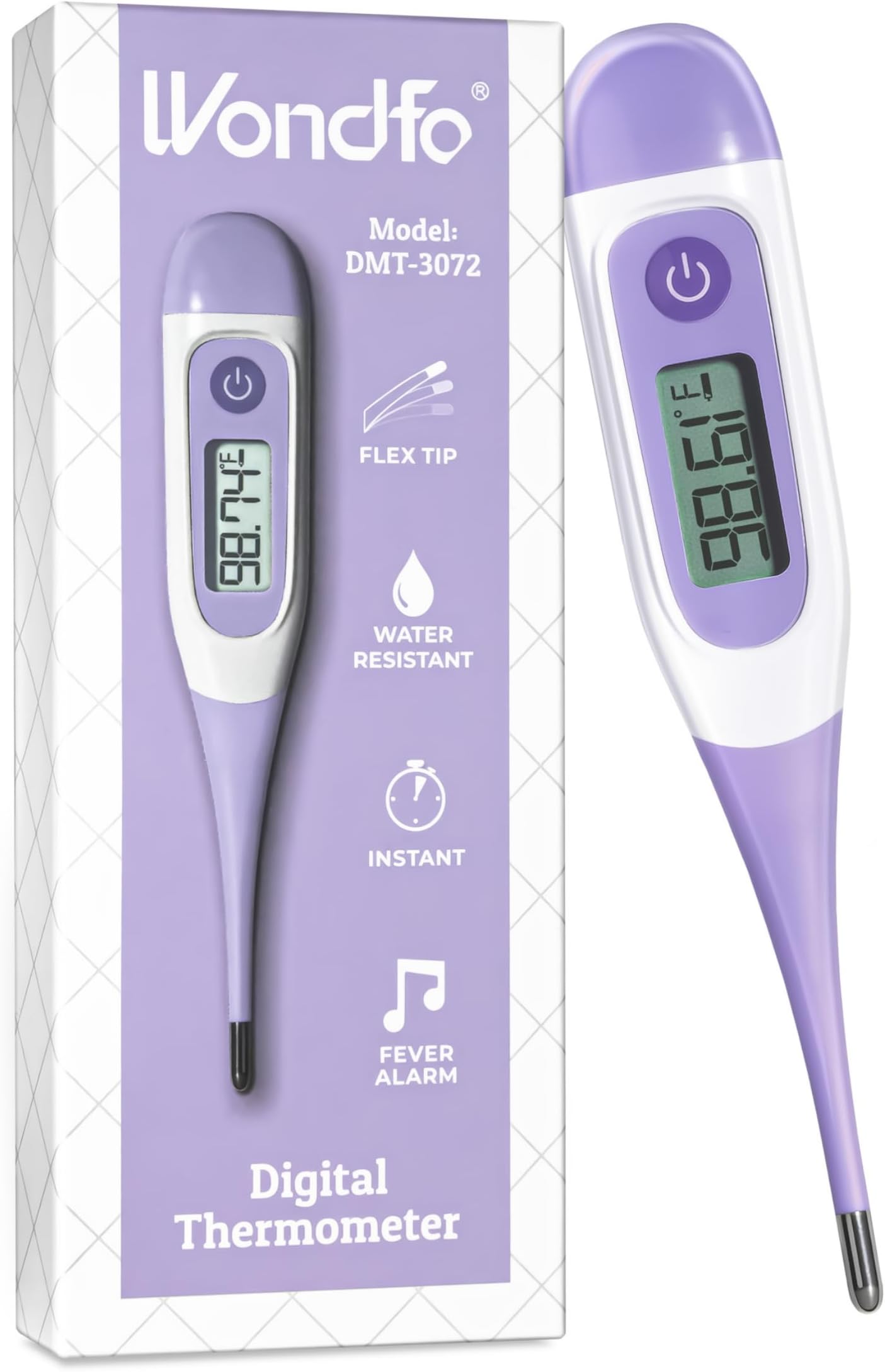 Wondfo Digital Basal Thermometer for Women Fertility – BBT Thermometer for Ovulation & Pregnancy Tracking – High Accuracy & LCD Display & Waterproof