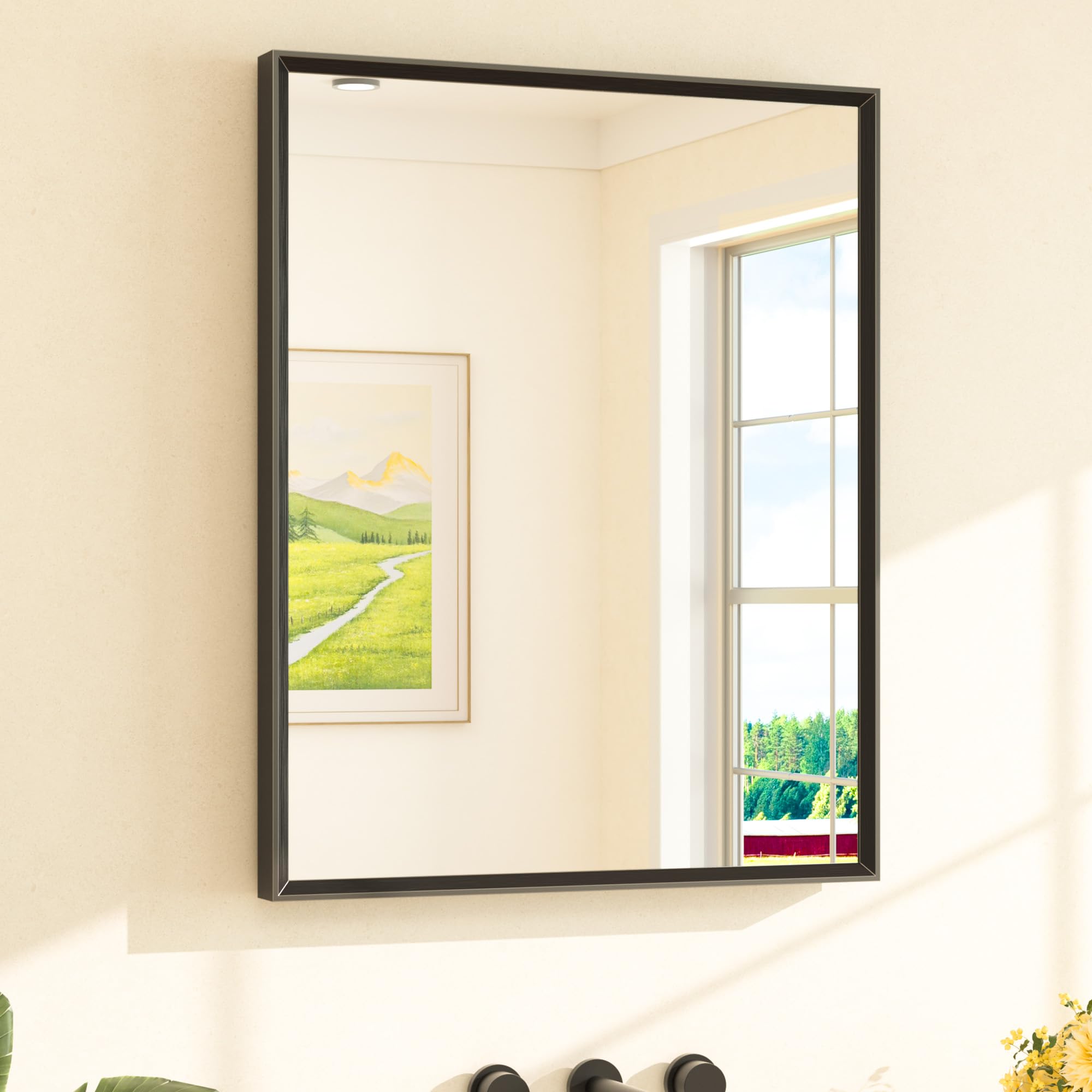Amazon.com: TETOTE Black Bathroom Mirror for Over Sink 24