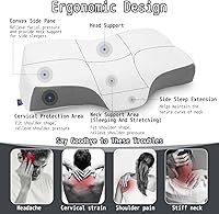 Vista 2 de SVNEDI Almohadas cervicales para aliviar el dolor de dormir, almohadas de espuma viscoelástica, almohada cervical para aliviar el dolor de cuello