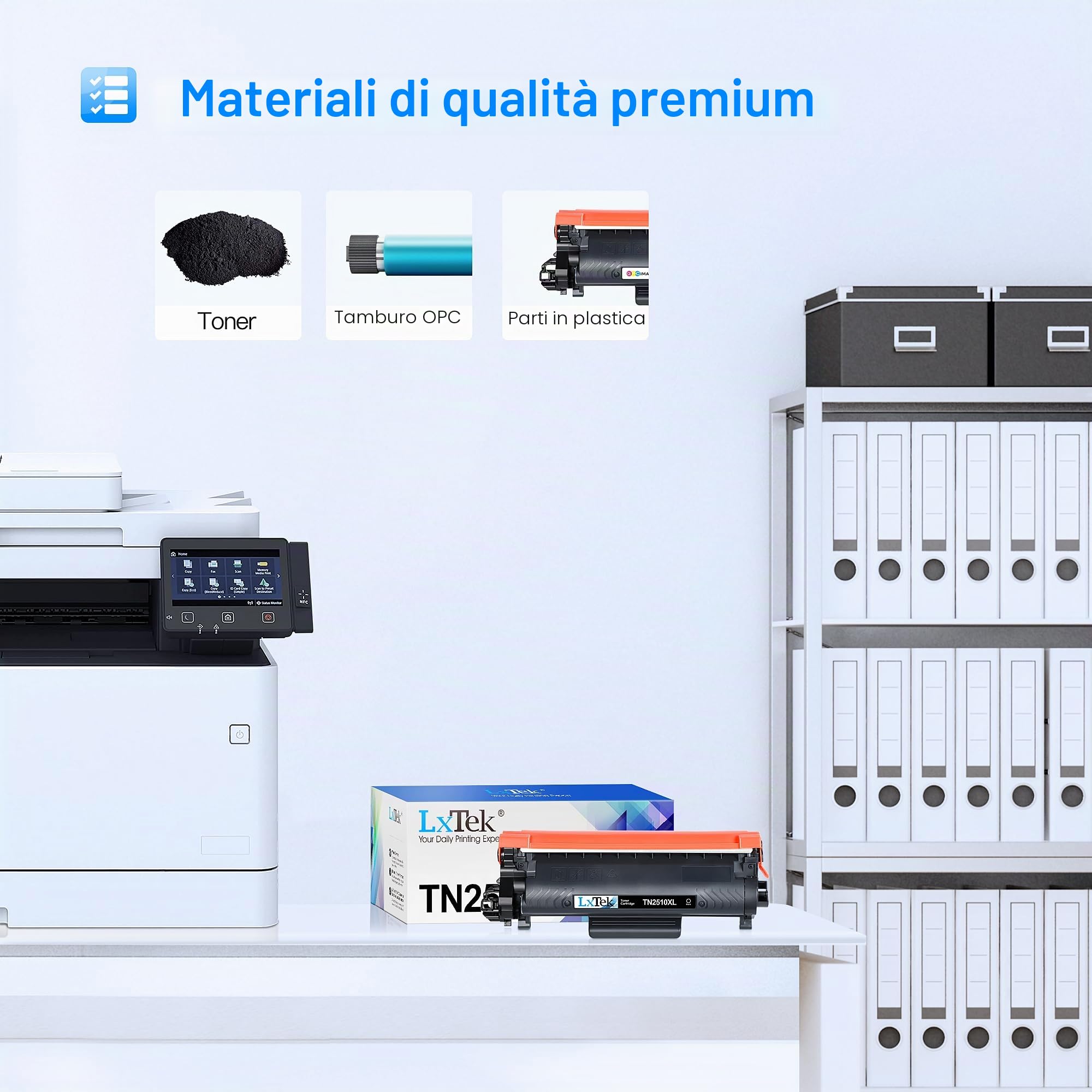 LxTek Toner Compatibili per Brother TN2510XL per MFC-L2827DW 2-Pack