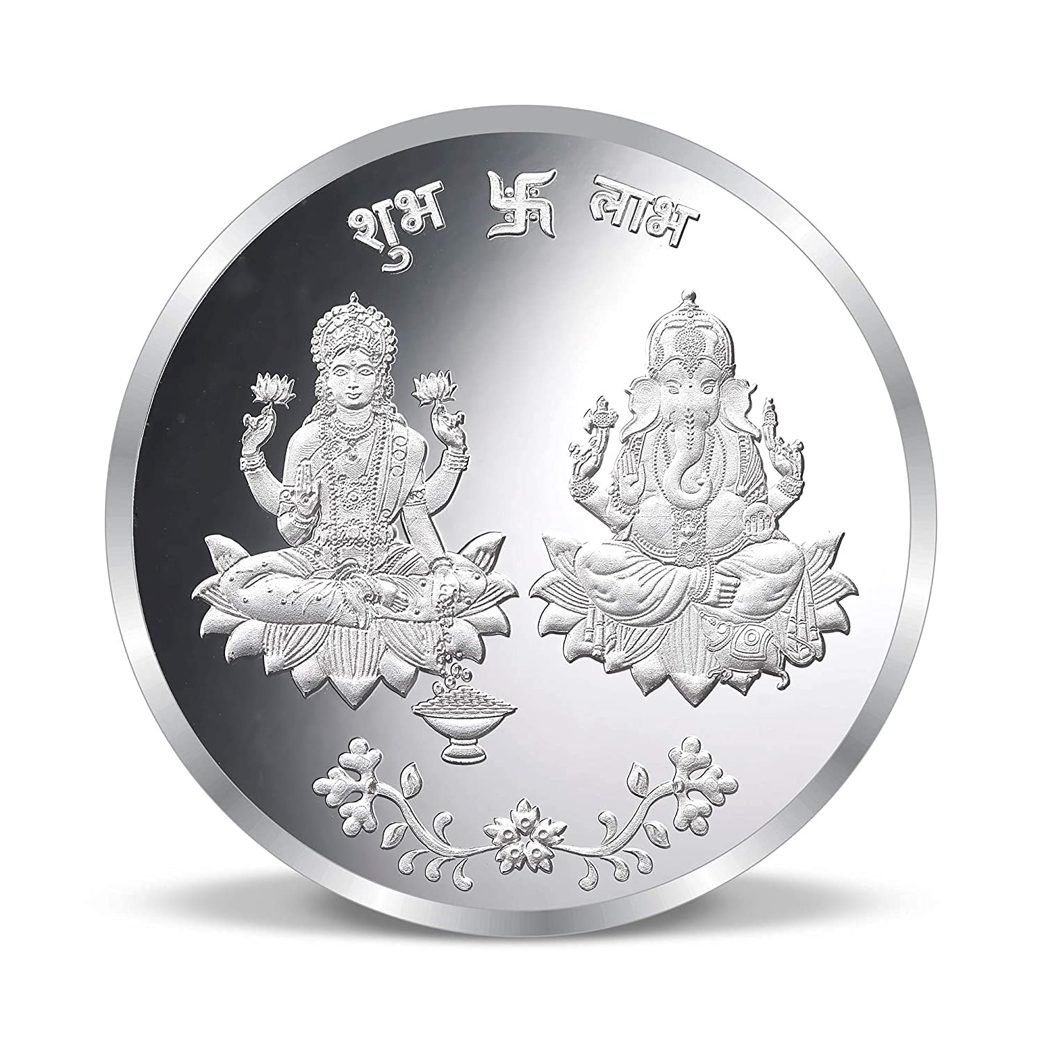 Traditional Silver Coin Laxmi & Ganesh Ji Precious Moments Coin (10 Gram)