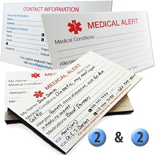 2 Medical Alert ID Magnets and 2 Medical Alert ID Cards Thick 400lb