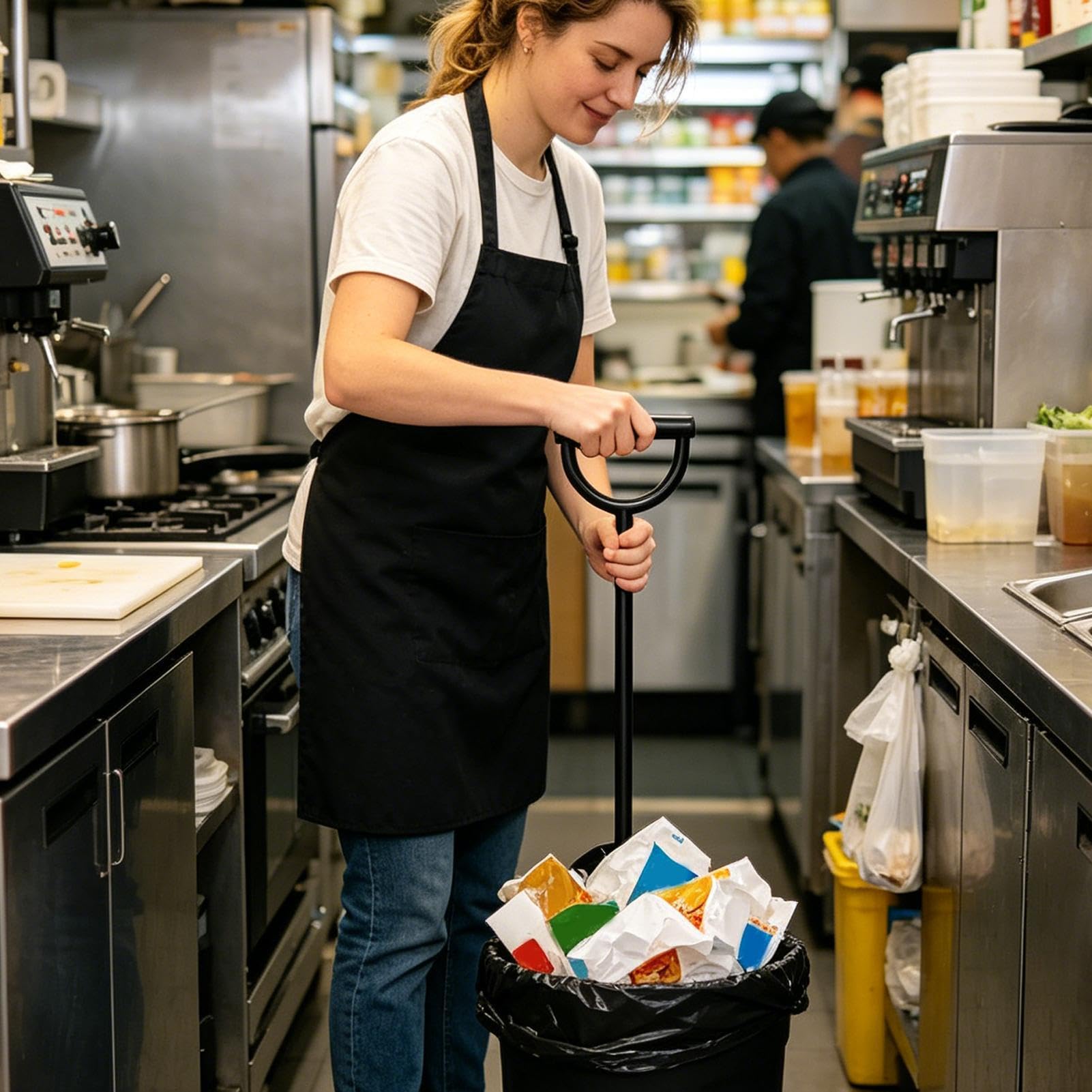 Generisch Prensadora manual de acero al carbono – Compactador de basura para ahorrar espacio para cocina y jardín – Trituradora de basura para reducir el volumen – Higiénico y resistente
