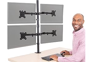 Clamp-On 4 Monitor Mount Desk Stand | Superior Monitor Stand for 4 Monitors