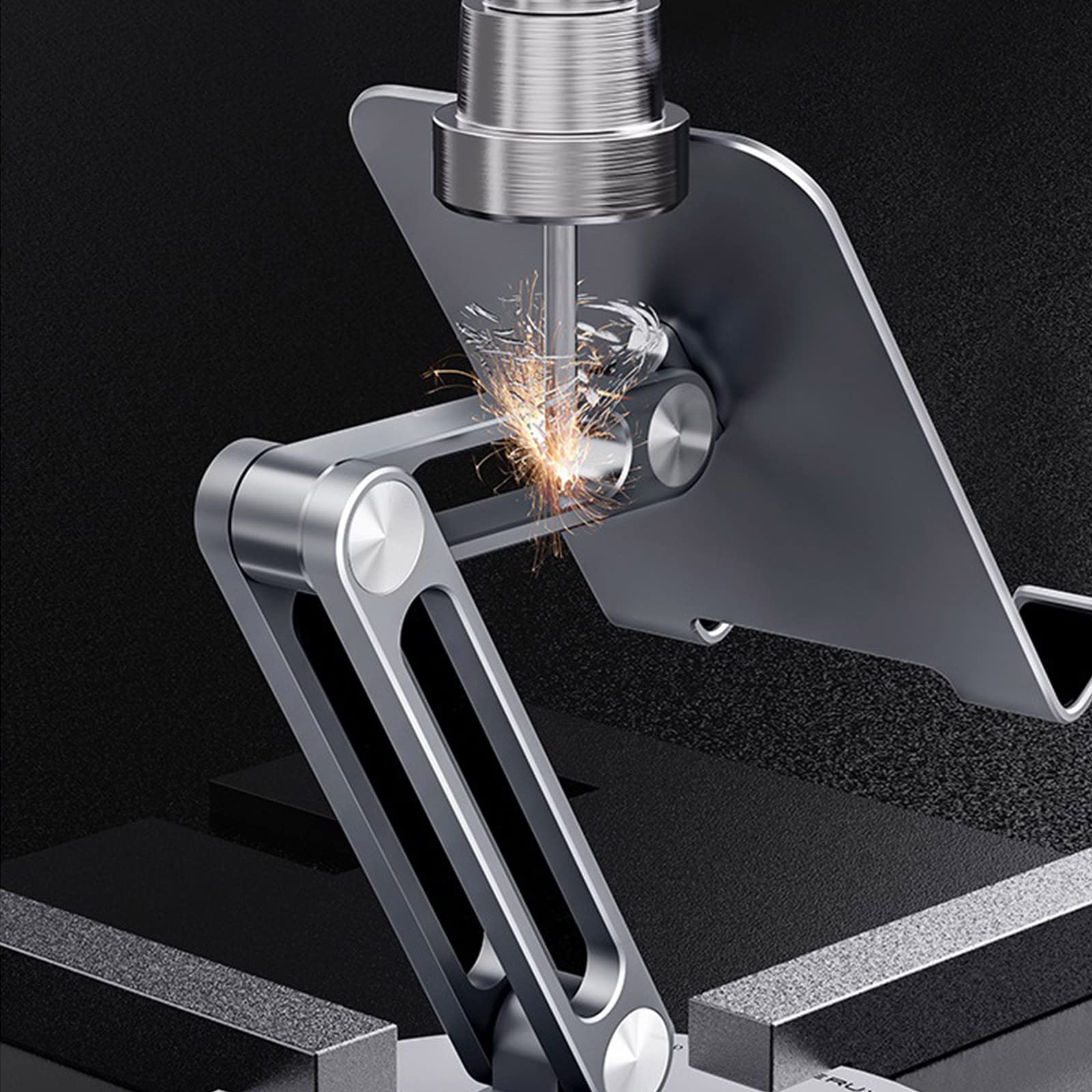 Tablet Halterung, Ständer, Desktop Halterung, 360° drehbar, verstellbar, Buch Leseablage, Tischhalterung aus Aluminiumlegierung, faltbar, Tablet Ständer, Tischhalterung, drehbar