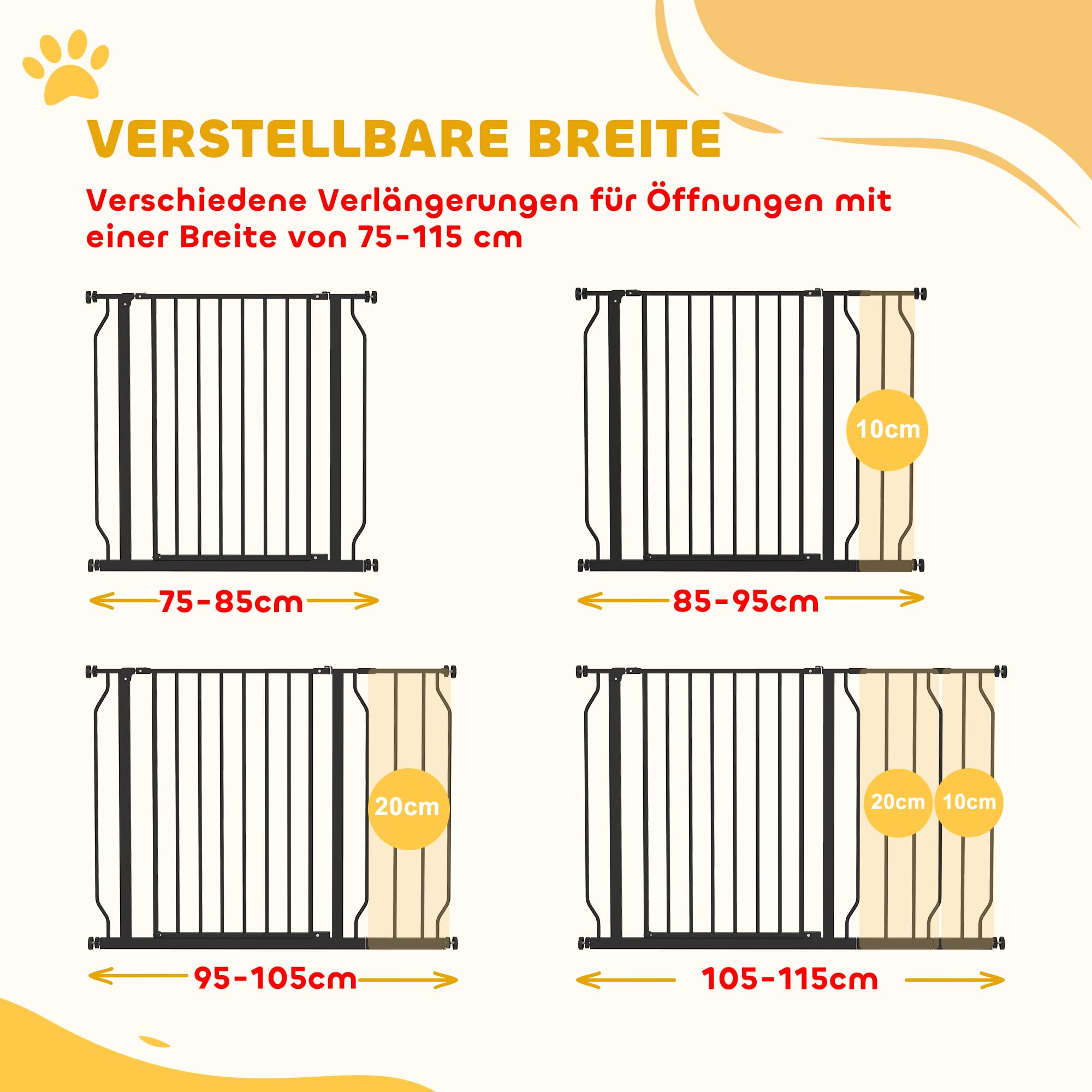 PawHut hondendeur beveiligingsdeur traphekje