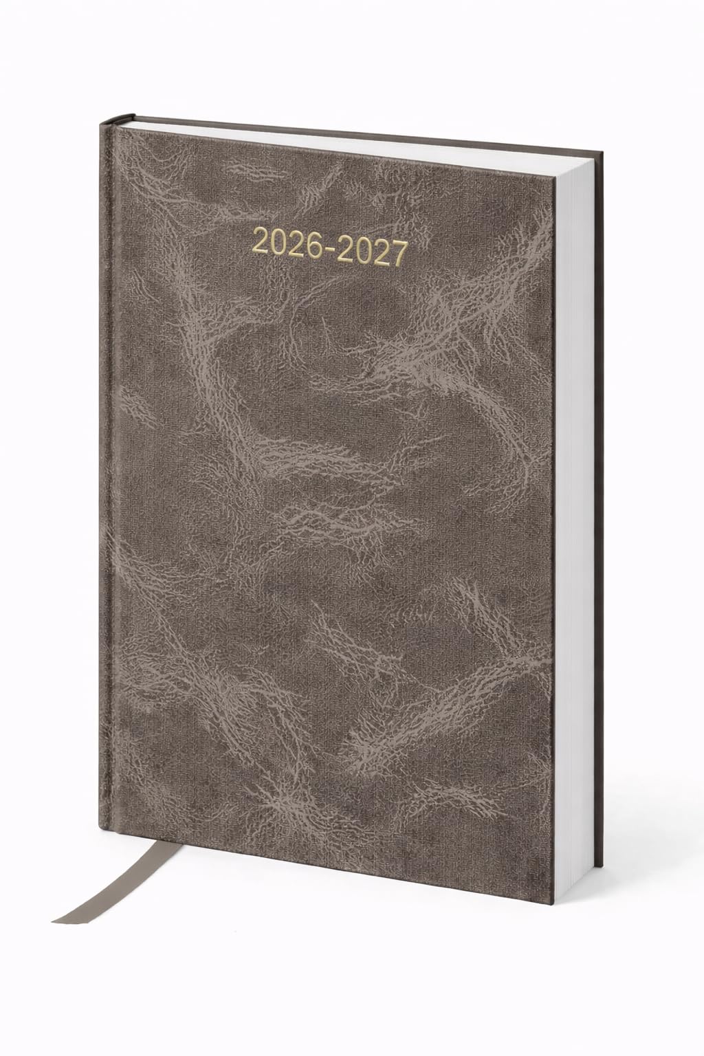 Top Sale Academic Diary 2026-2027 A5 Day Per Page Planner – Student Diary with Ribbon Marker, Hardcover Casebound Binding, School & University Planner August 2026–July 2027 Marble Grey