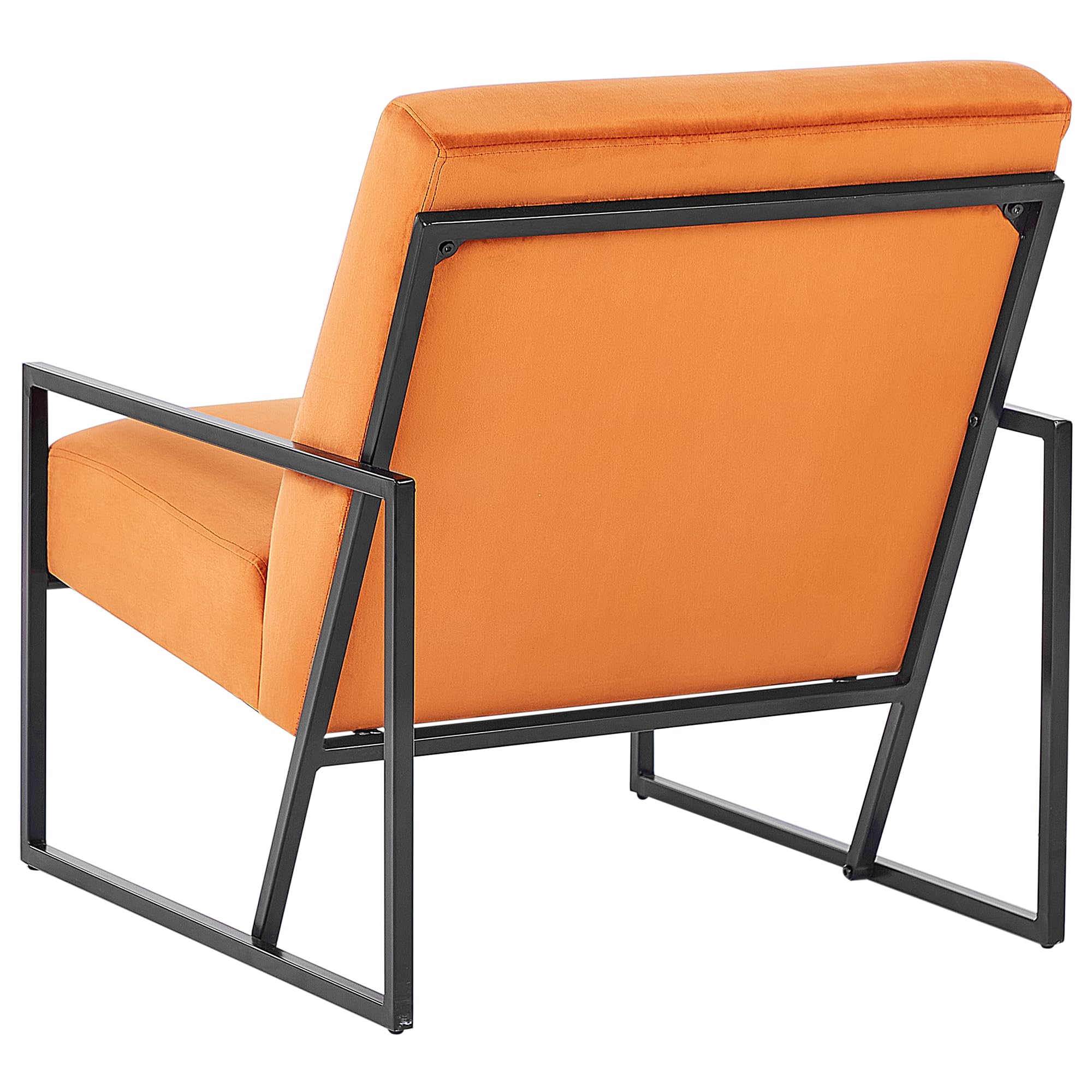 Beliani Sessel Samt orange mit schwarzem Metallgestell Armlehnen Lehne modern Delary