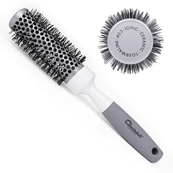 Bombshell Pro Ultra Ceramic Thermal Round Hair Brush - Rubber Handle, Blow Drying, Curling, Styling 1.3