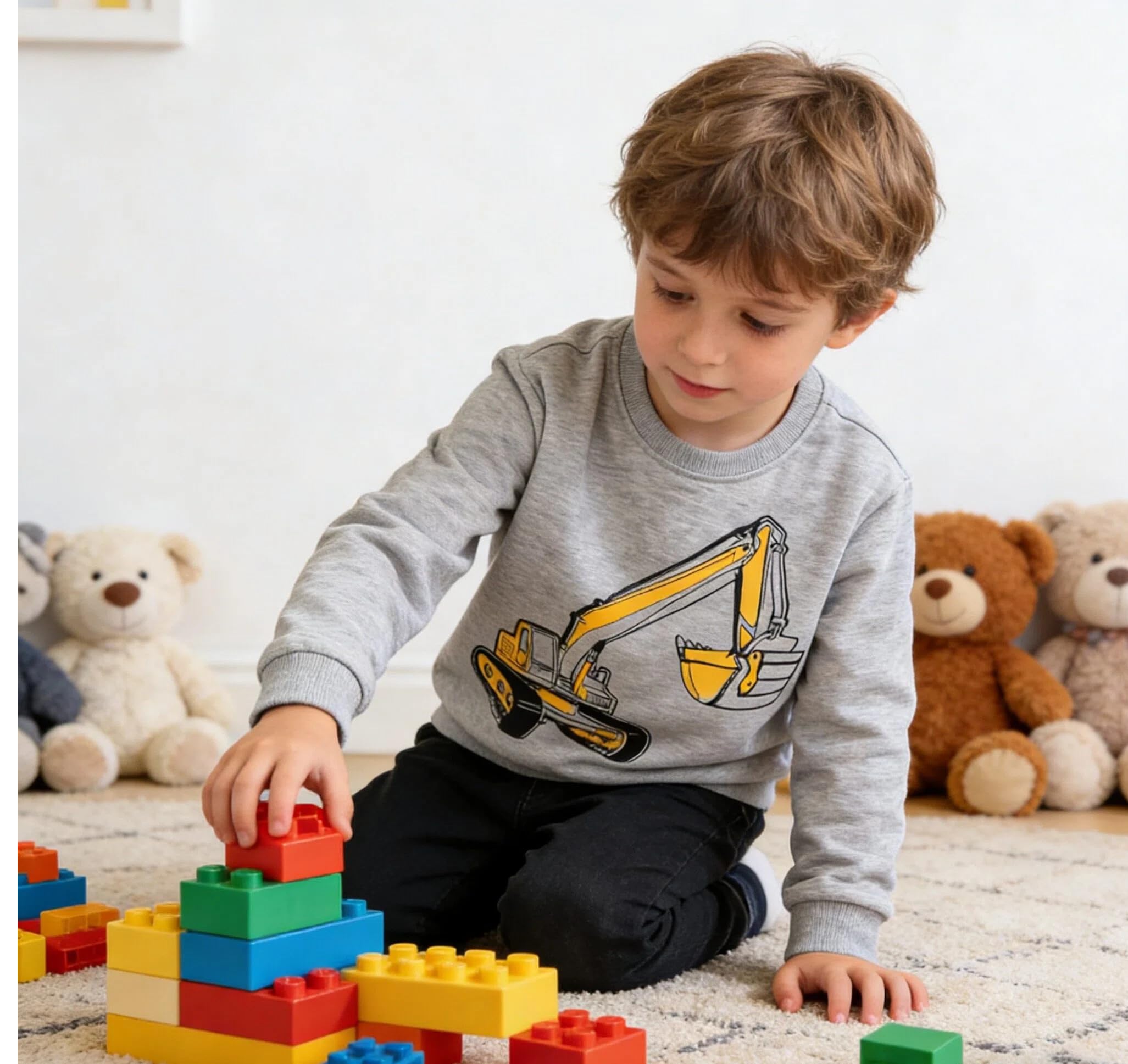 Sudaderas Niño Dinosaurio Algodón Pullover para Bebé Niño Cuello Redondo Sweatshirt Niño sin Capucha Otoño Invierno Ropa para Niños de 2-7 Años