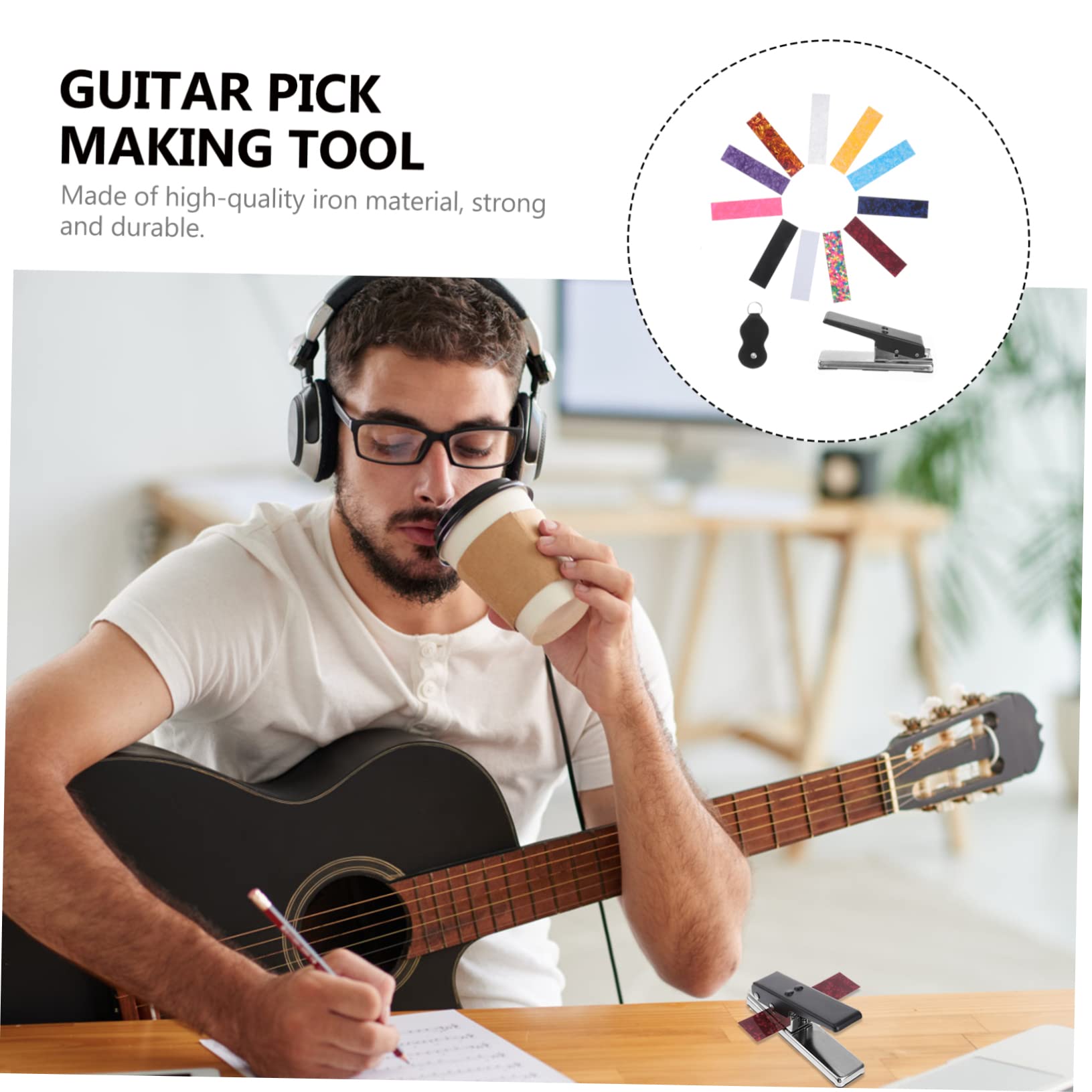Mikinona Producent Kostek Gitarowych Do Gitary Basowej Dziurkacz Do Kostki Gitarowej Przenośny Zestaw Do Cięcia Kostek Gitarowych