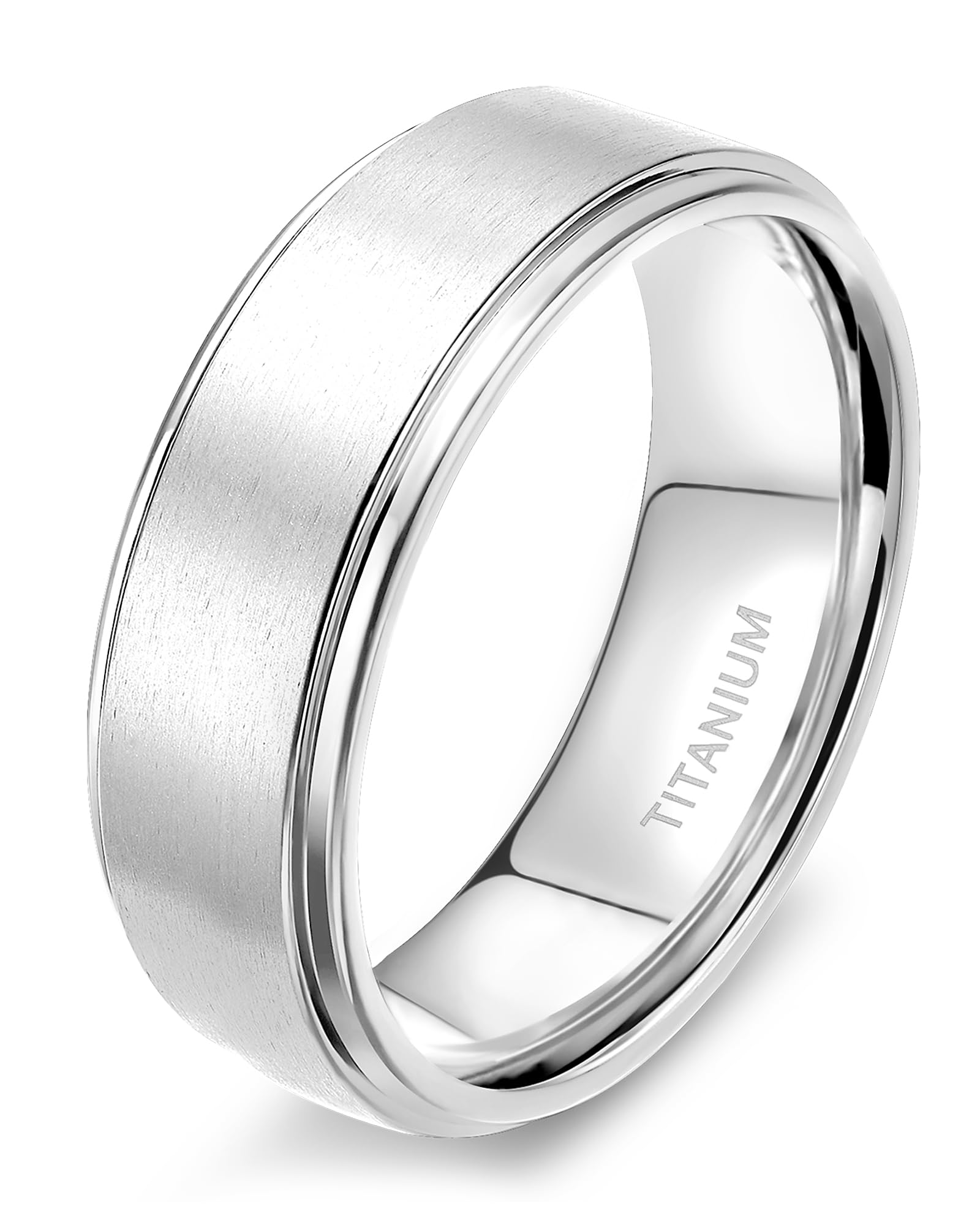 TIGRADE 4mm 6mm 8mm 10mm Titanium Rings Black/Silver/Gold Wedding Band Matte Comfort Fit for Men Women Size 3-15