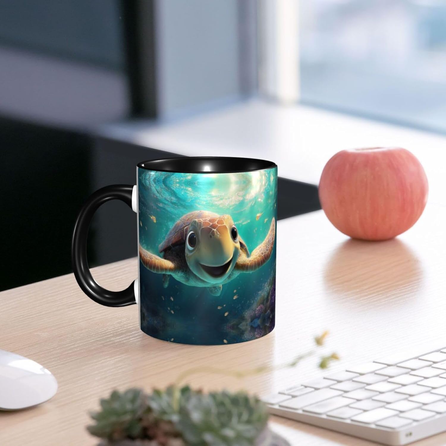 Sea Turtle Coffee Mug Ceramic Tea Cup With Handle Funny Porcelain Mugs for Women Dishwasher Microwave Safe 11oz - Image 6