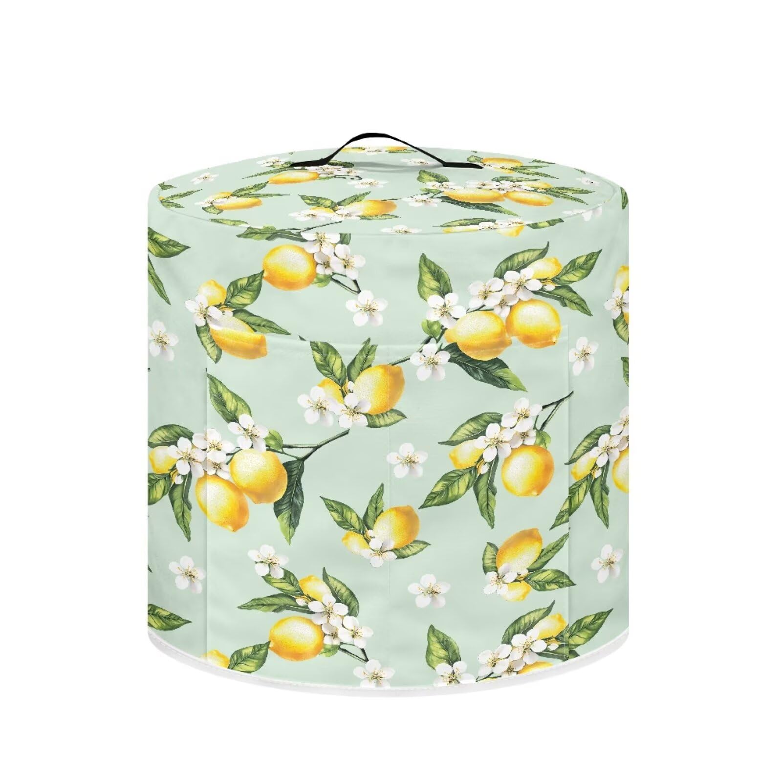 8-Quart Air Fryer &amp; Rice Cooker Cover - Lemon Design Dust Protector | Handles &amp; Accessory Pockets | Fits Round/Rectangular Appliances | Kitchen Decor