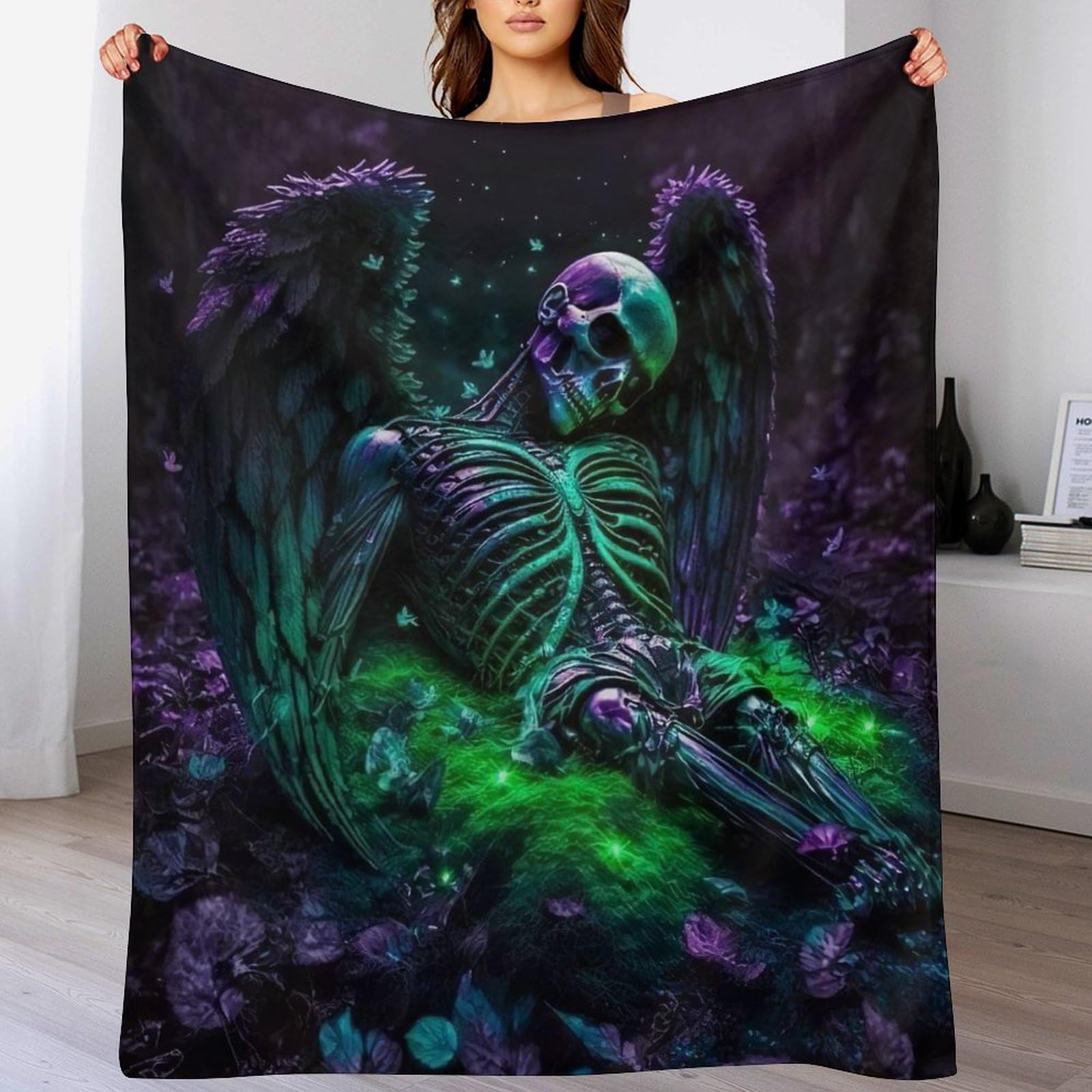 Couvertures douce motif crâne pour des soirées cocooning chaleureuses sur le canapé-lit