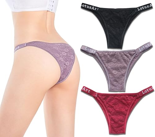 JRD&BS WINL Tangas de encaje sin costuras para mujer, ropa interior con letra en T en la parte trasera y cintura baja, tanga para mujer, regalos de