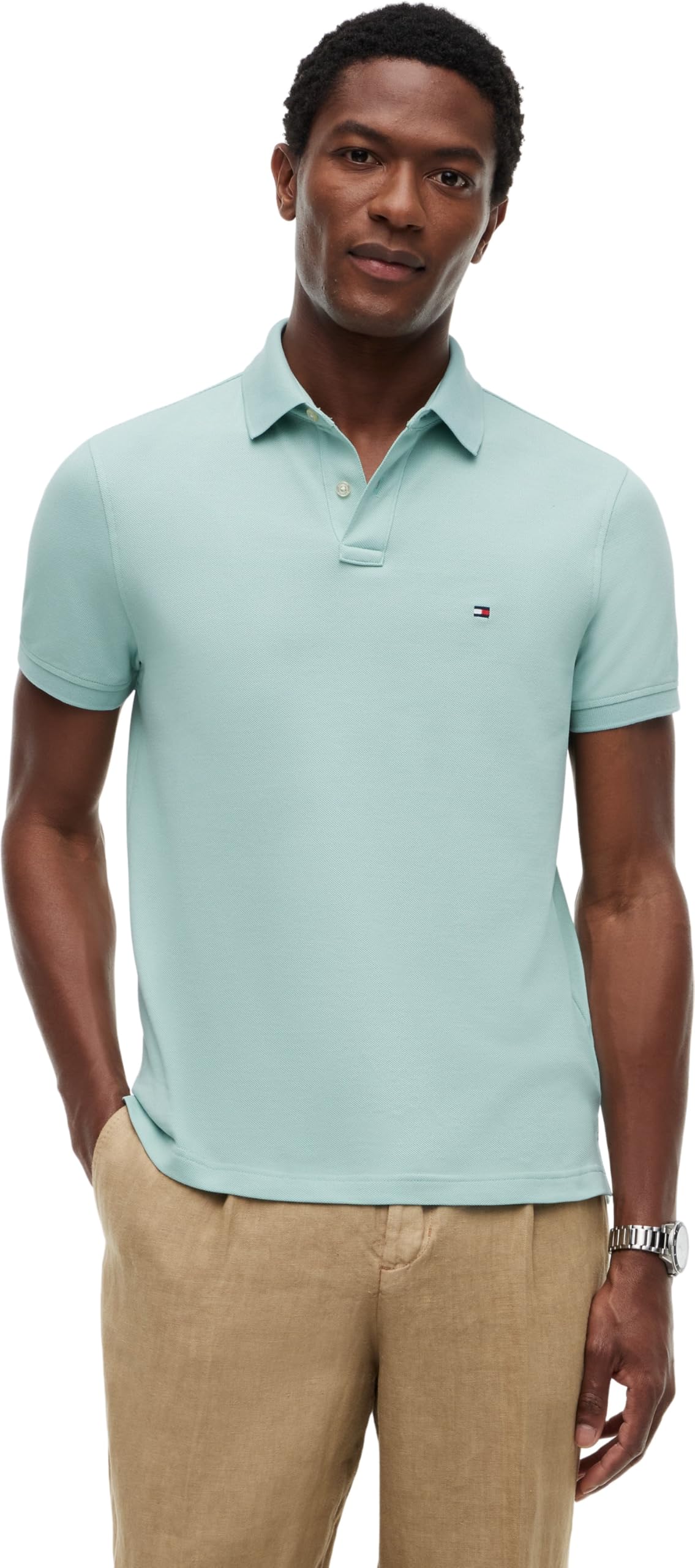 Tommy Hilfiger Men's 1985 Regular Polo MW0MW17770 S/S Polo, Green, S