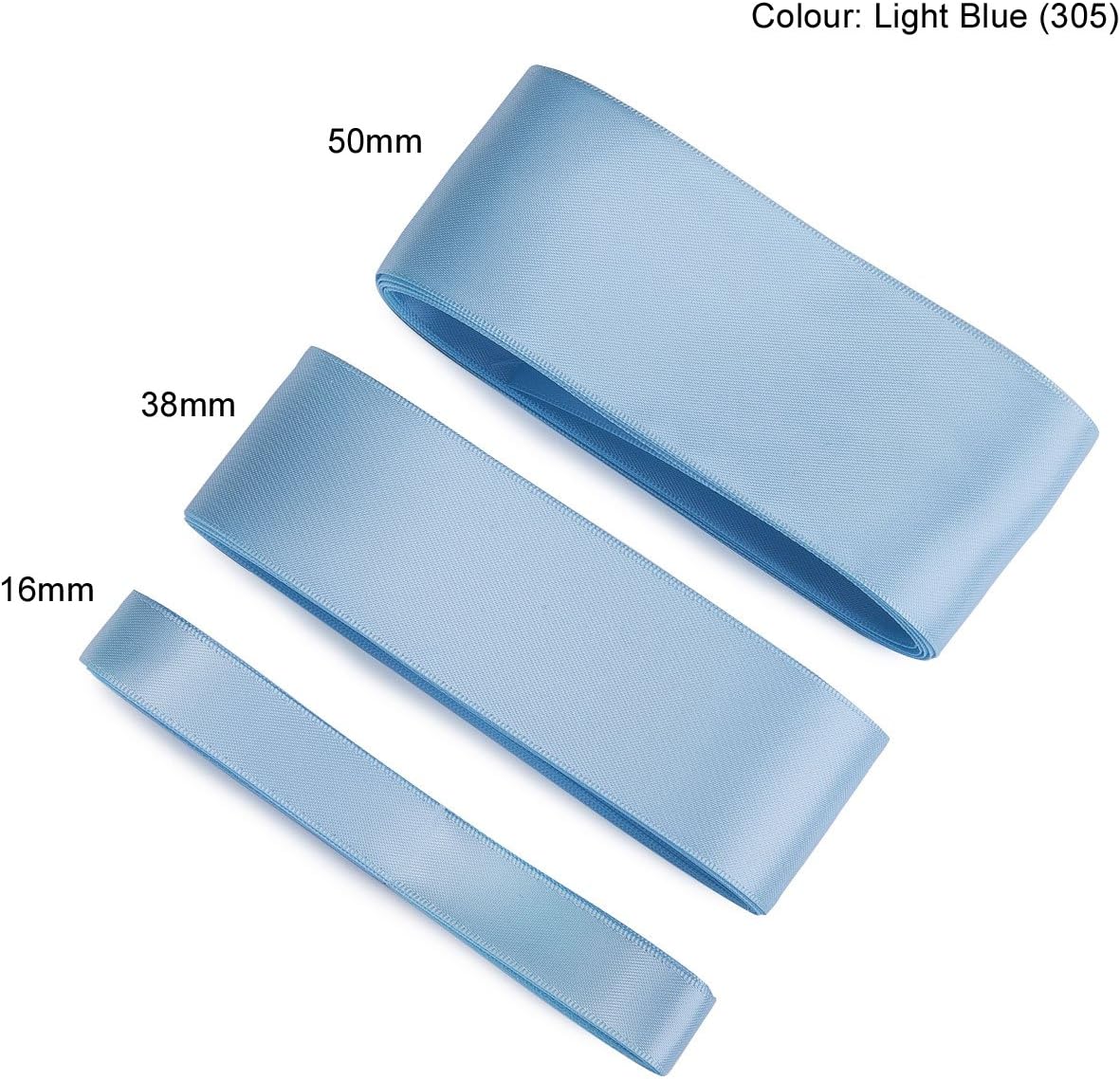 Double Sided Satin Ribbon, Mix Size Pack French Ruban, Nastro, at a Great Wholesale Price and in Wide Sizes of 50mm (2"), 38mm (1½") & 16mm (5/8"), in 18 Colours.