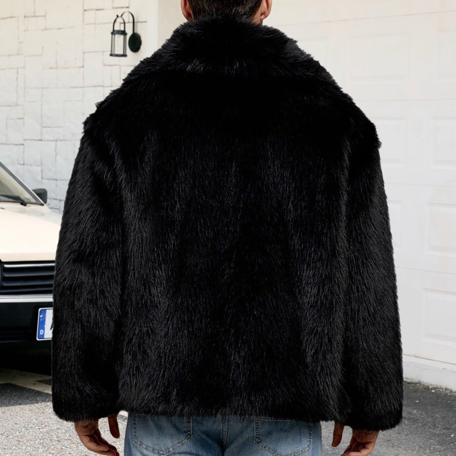 Giacca in pelliccia sintetica da uomo con risvolto grande capispalla | Overshirt invernale calda casual vestibilità ampia giacca a vento morbida antivento elegante cappotto comfort streetwear
