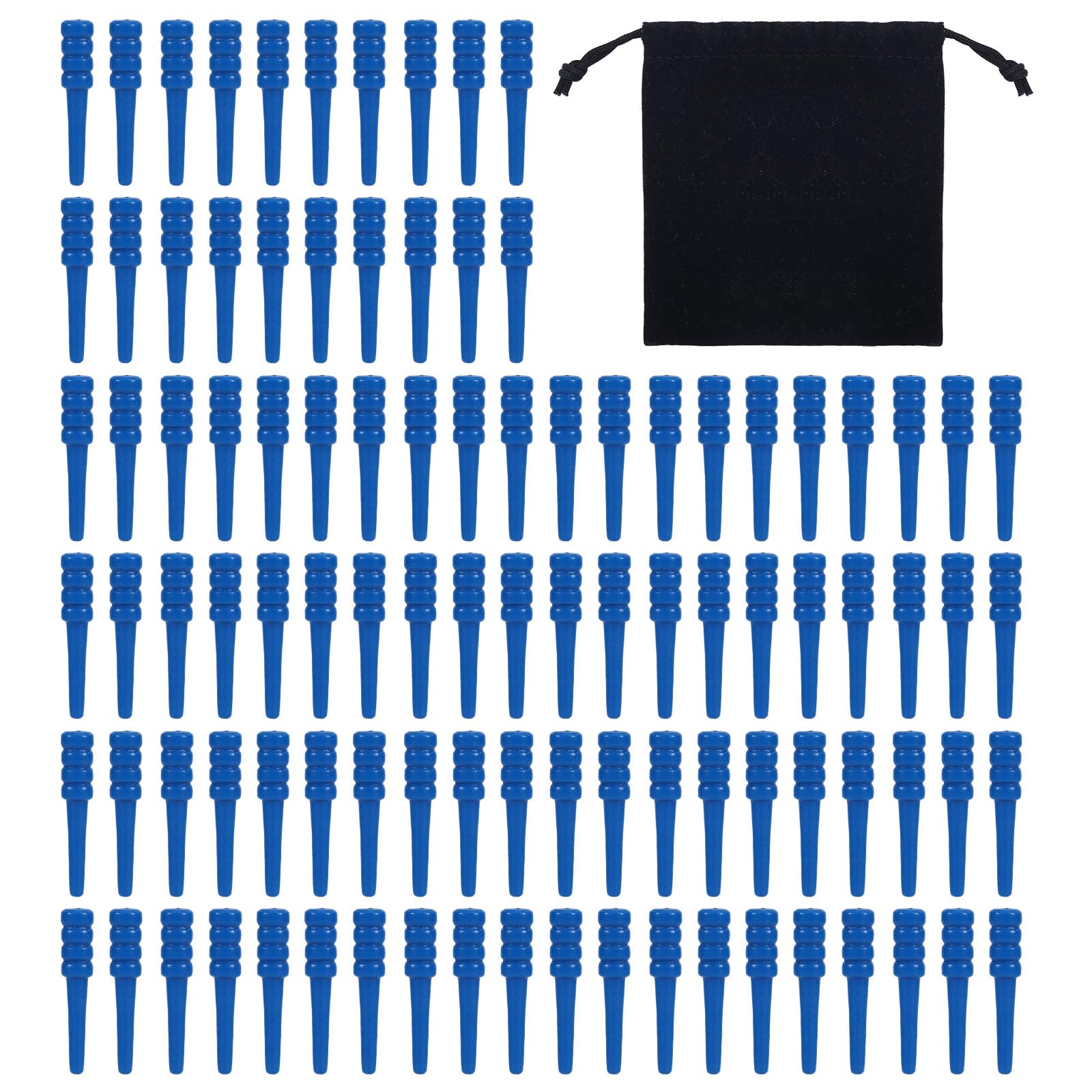 100pcs Wooden Cribbage Board Pegs, 1/8Inch Cribbage Pins with Drawstring Storage Pouch Personalized Scoring Pegs Cribbage Accessories for Traditional Cribbage Board Game (Blue)