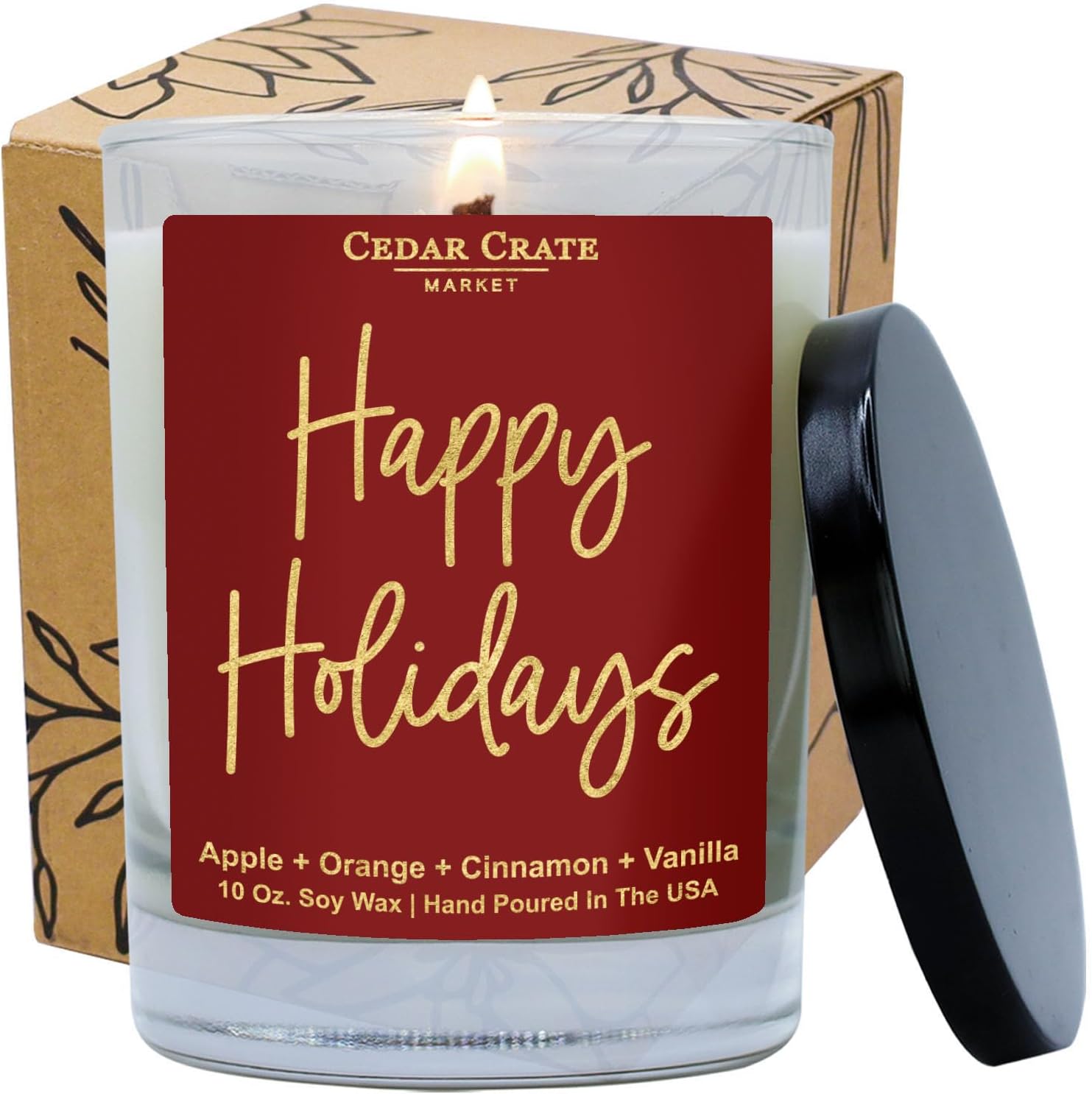 Cedar Crate Market Happy Holidays Christmas Candle