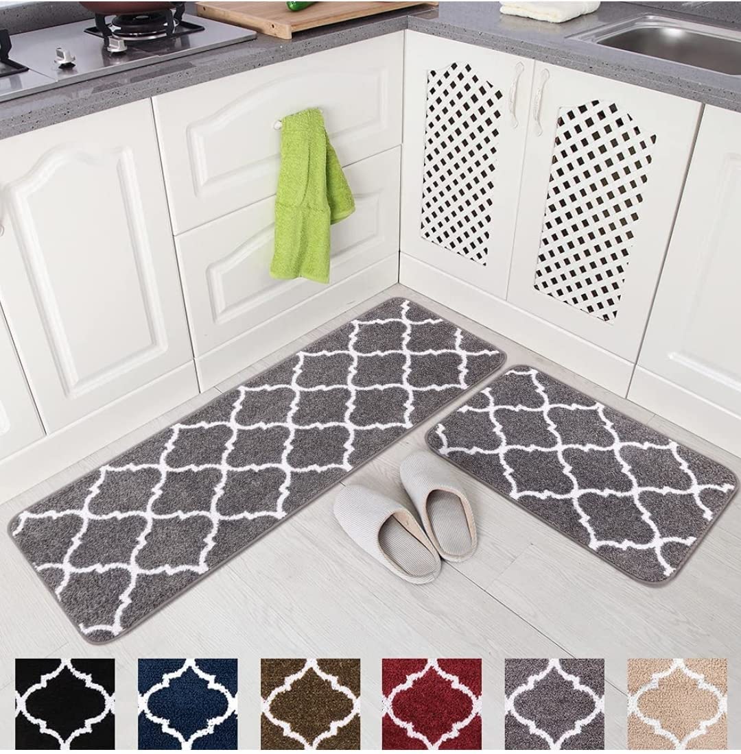 SR Handloom 2 Pieces Microfiber Non-Slip Soft Kitchen Mat, Bath Rug, Doormat, Runner Carpet Set,120x40 cm + 40x60 cm (Grey) (B0BSFXV4Z2) Amazon Price History, Amazon Price Tracker
