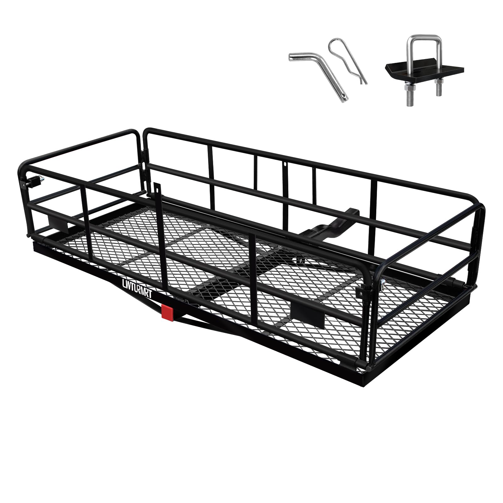 Hitch Cargo Carrier with Folding Cargo Rack Carrier 60X24X14 Inch 500 Lbs Heavy Duty Capacity 2 Inch Receiver Luggage Basket Hitch Up for SUV Pickup Camping Traveling and So On