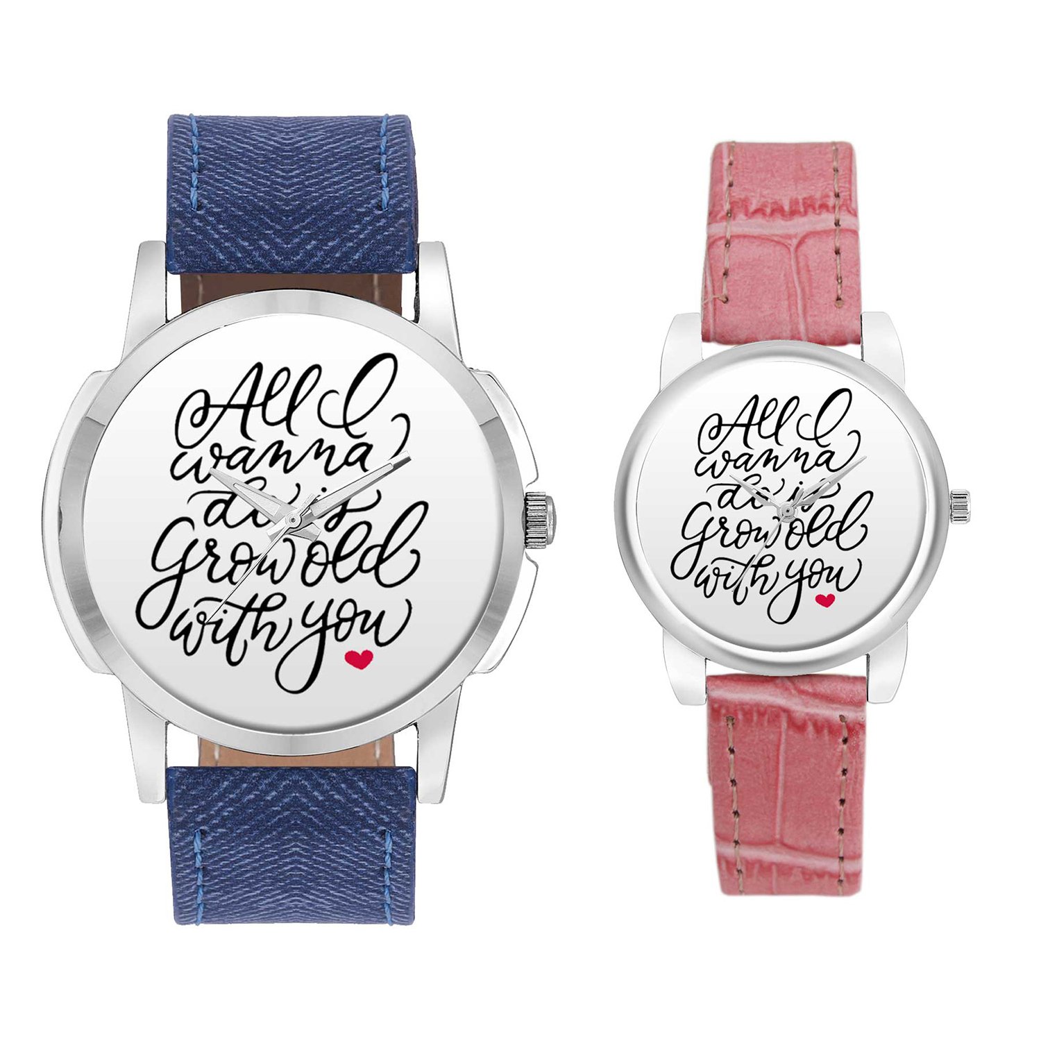 BIGOWL Valentine Day Gifts - Couple Watches Multicolor Dial Couple Combo Watch for Men and Women - Unique Leather Analog Quartz Leather Band Couple Wrist Watch comboÊset (B01N14LSLM) Amazon Price History, Amazon Price Tracker