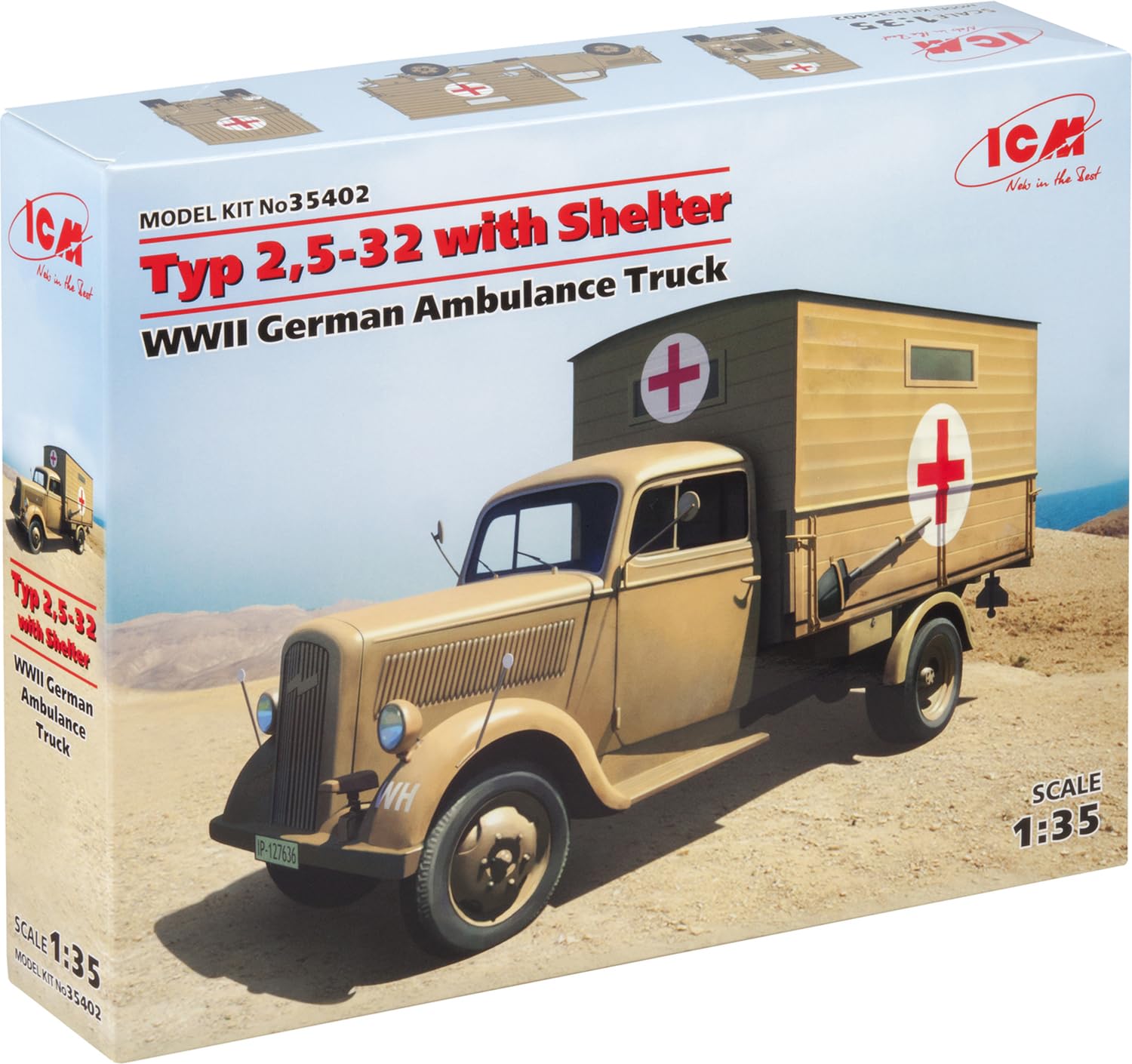 ICM 1:35 - Typ 2,5-32 W/Shelter, WWII Ambulance Truck