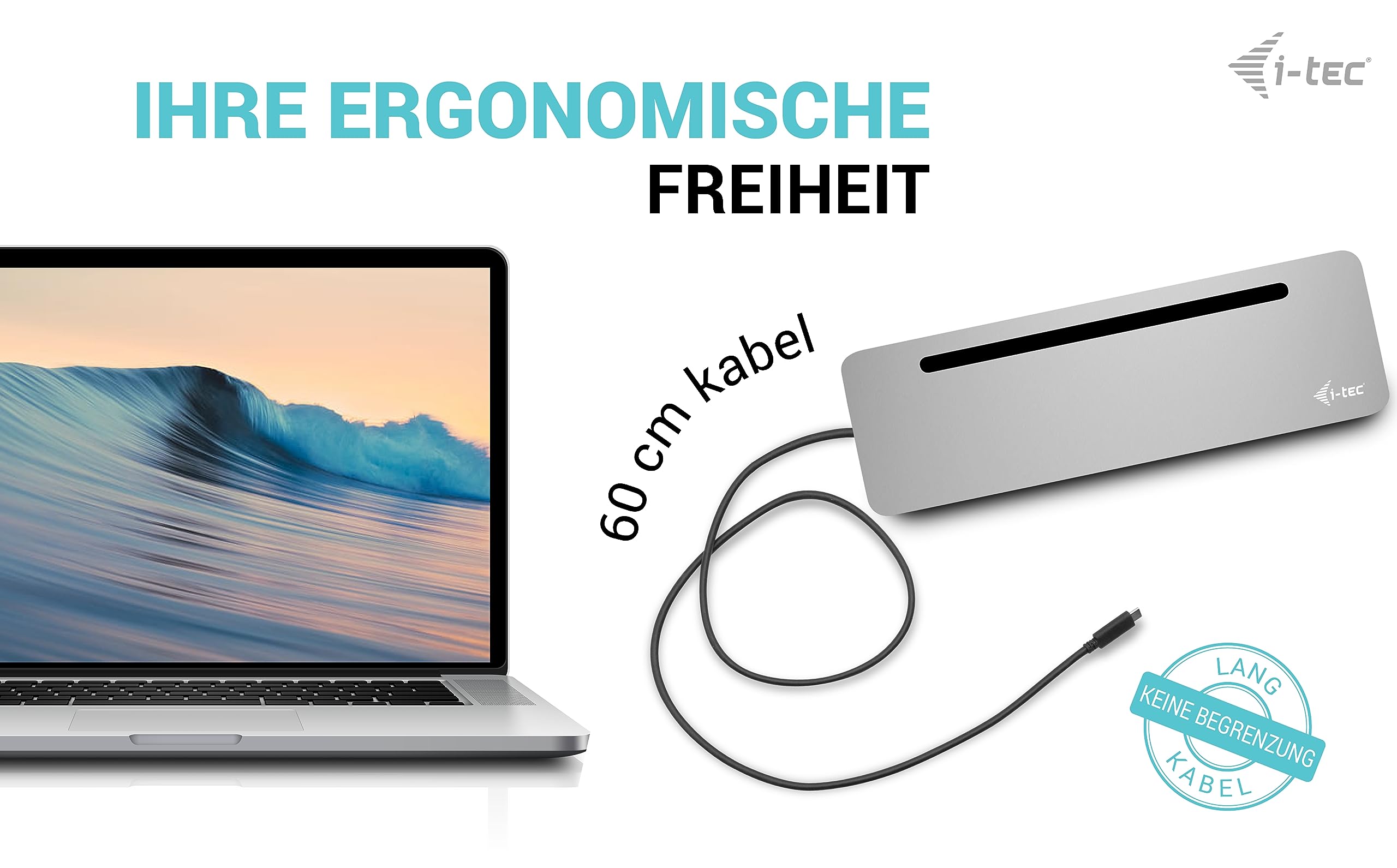 i-tec USB-C Metal Ergonomic 3x 4K Display Docking Station + Power Delivery 100 W (I-TEC USB-C ERGO 3X LCD DOCK - METAL ERGONOMIC 4K DOCK PD 100 W)