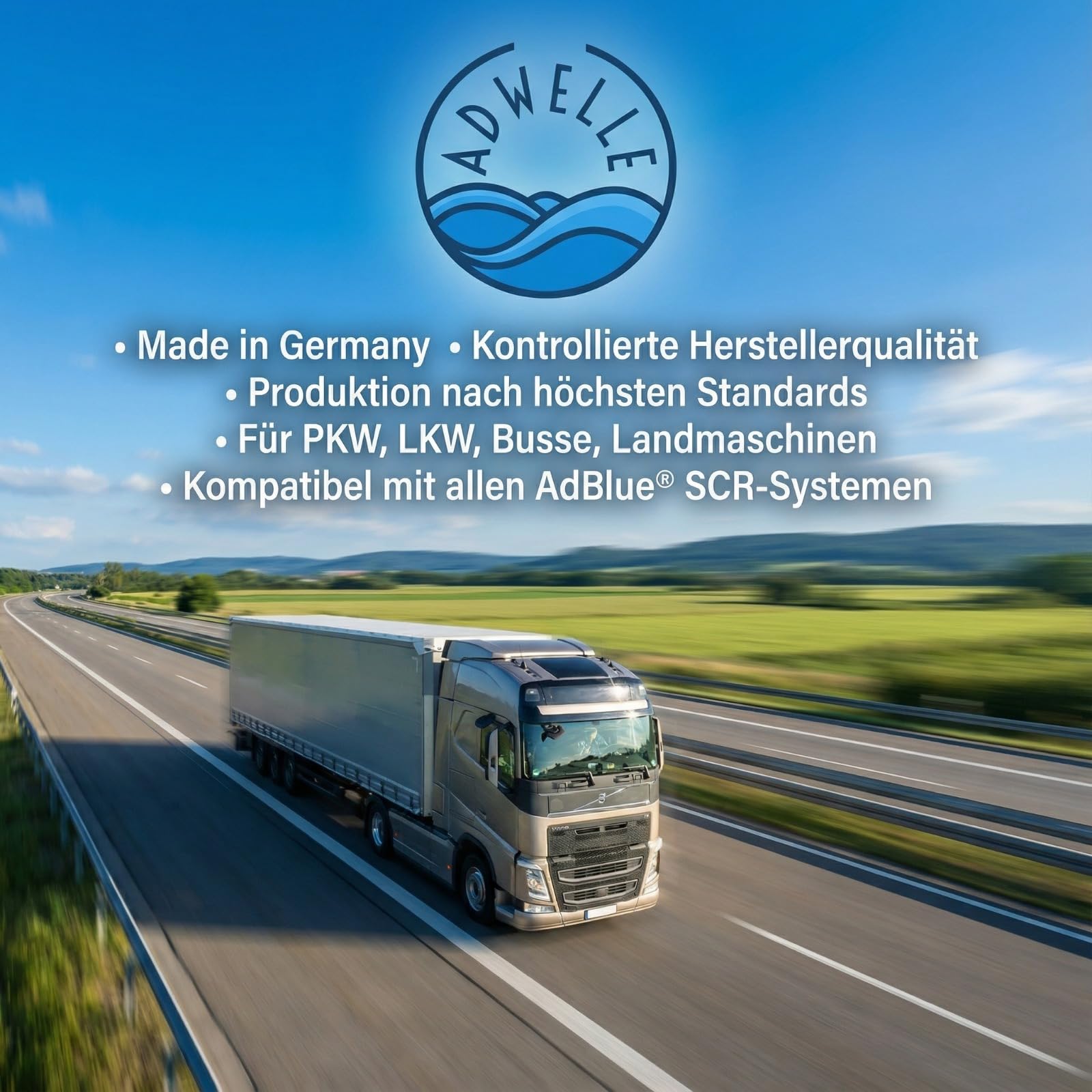 ADWELLE AdBlue 200L Fass – Premium Harnstofflösung für SCR-Diesel | Saubere Abgasreduktion für LKW, Bus, Flotten & Nutzfahrzeuge | ISO 22241 | Made in Germany