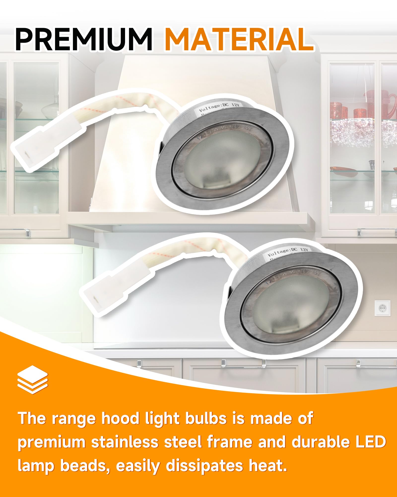 Carcasa de luz de campana extractora que sustituye a SB02300798, bombillas LED para capó compatibles con Broan Nutone PM500 PM500SS EE55000, montaje de lámpara halógena, cubierta de vidrio resistente 4