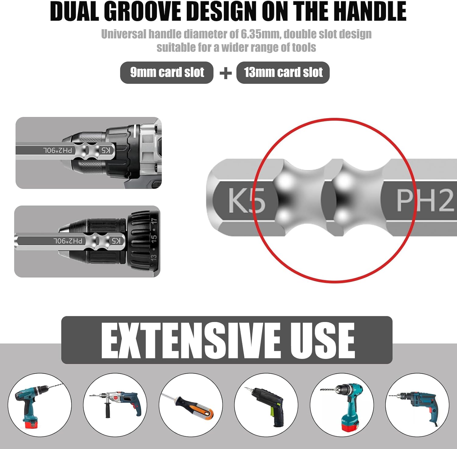 24pcs Impact Screwdriver Bit Set, 1/4" Hex Shank Magnetic Drill Bits with Anti-Slip Design – Alloy Steel Phillips Head Bits for Electric Screwdriver, Power Drill, DIY (25/50/65/70/90/150mm, 4 Each)