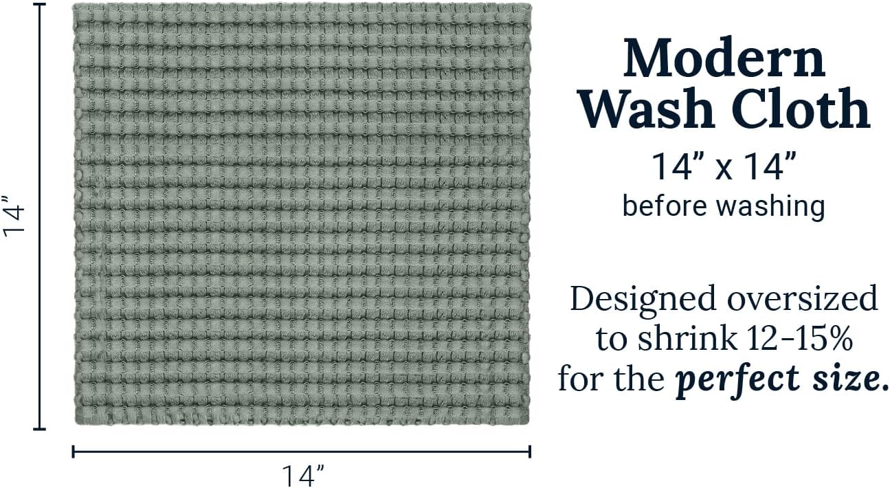 GILDEN TREE Waffle Bath Towels Wash Cloths for Showering, Exfoliating Washcloth Quick Dry Towel, Face Towels for Washing Face Cotton Washcloths Set of 4, Modern Style (Sage Grey) - Image 9