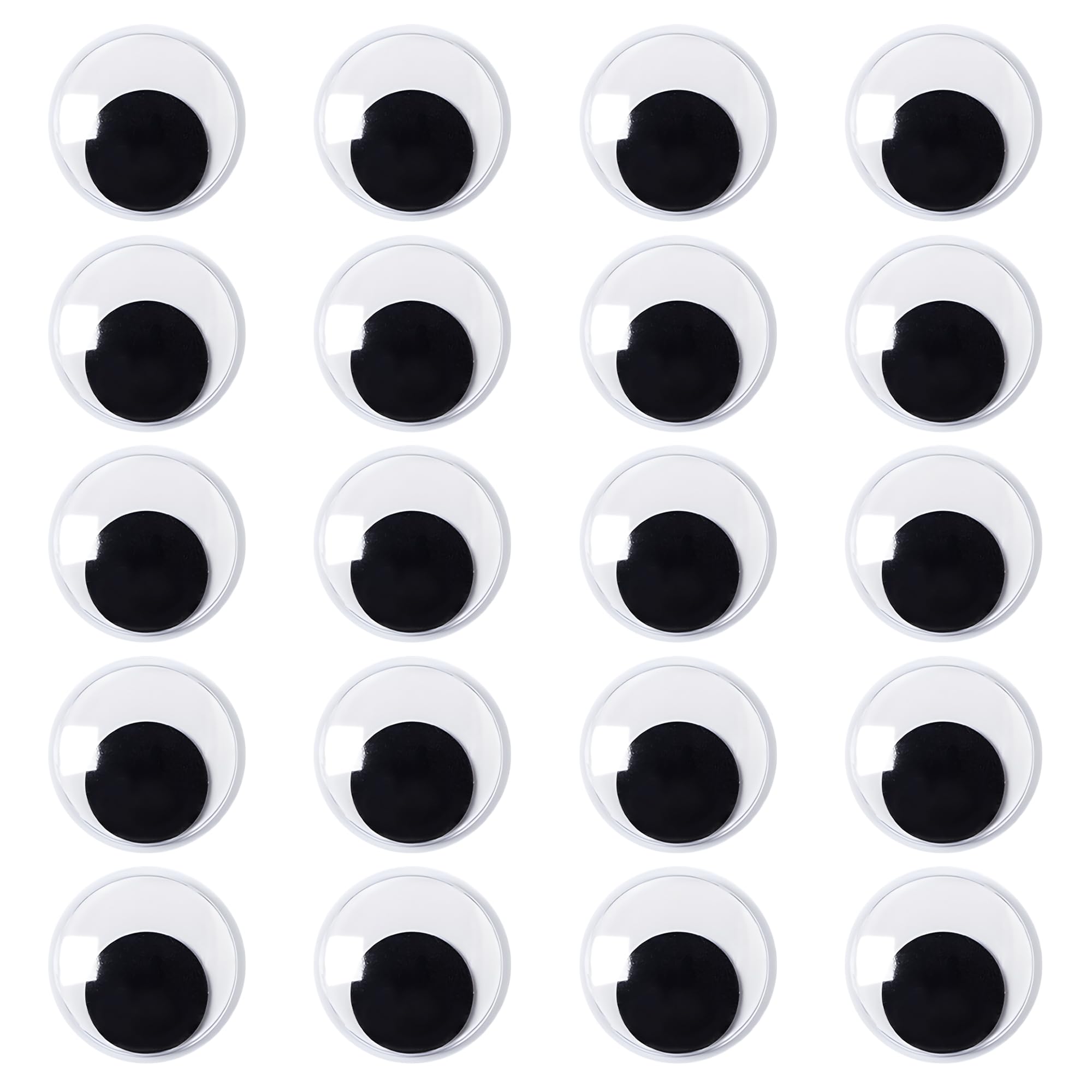 ZAYIO Wackelaugen Selbstklebend 20pcs Groß 50mm, Kulleraugen Selbstklebend Groß, Klebeaugen für Bastelbedarf, Augen Zum Aufkleben für Karten, Dekoration and kreative DIY Projekte im Alltag