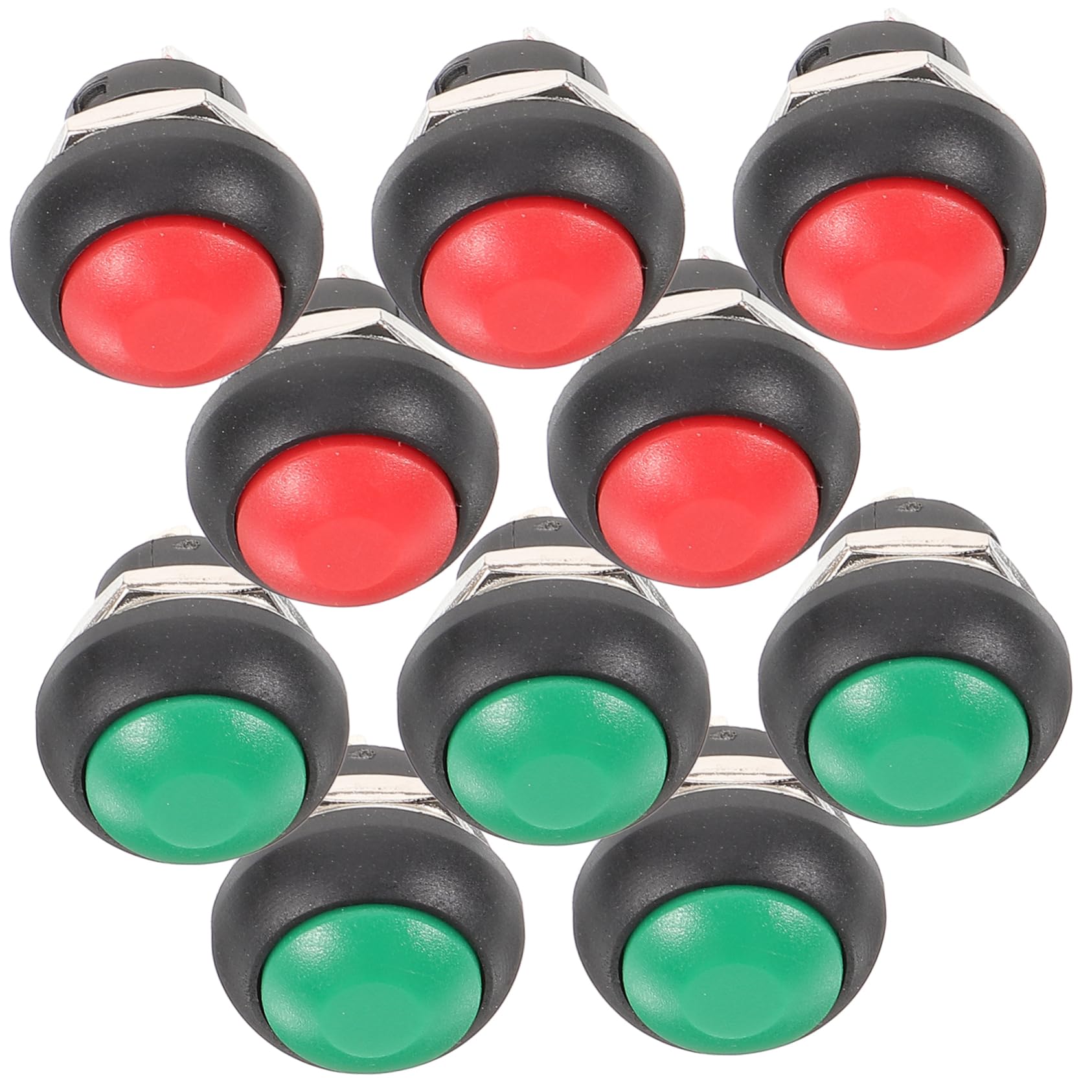 HOMSFOU 50pièces Bouton De Sonnette Auto-réinitialisant Étanche Kit De Boutons Rouges Verts Pour Remplacement Facile Les Bureaux Écoles Et Événements Pour Utilisation Sans Pression