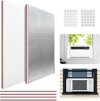 YIYAO Window AC Insulation Kit - Foam Seal Panels for Air Conditioner, Blocks Cold & Heat Leaks, All Season Weather Stripping Summer/Winter