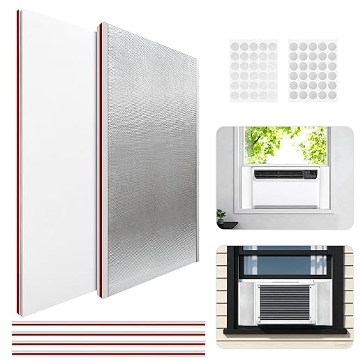 YIYAO Window AC Insulation Kit - Foam Seal Panels for Air Conditioner, Blocks Cold & Heat Leaks, All Season Weather Stripping (Summer/Winter)