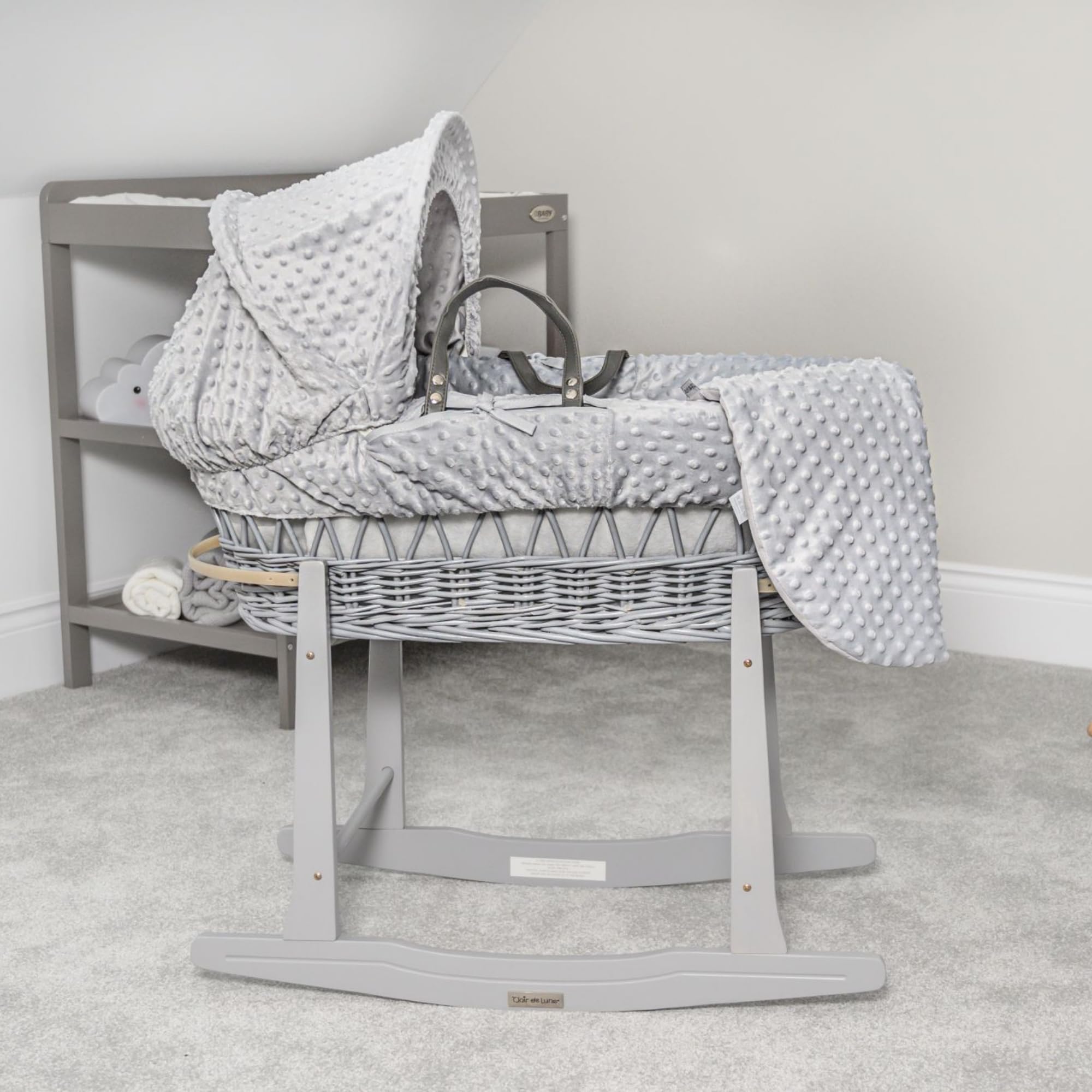 Clair de Lune Dimple - Set di biancheria da letto per culla (cestino non incluso) - (grigio)