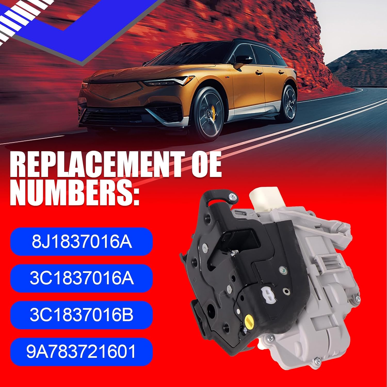 SMMS Front Right Door Lock Actuator for Audi Q3 Q5 Q7 RS5 RS7 S4 S7 S8 SQ5 TT A4 A5 A6 A7 A8, for VW Passat Tiguan Touareg, for Skoda Superb, for Seat Ibiza OE: 8J1837016A