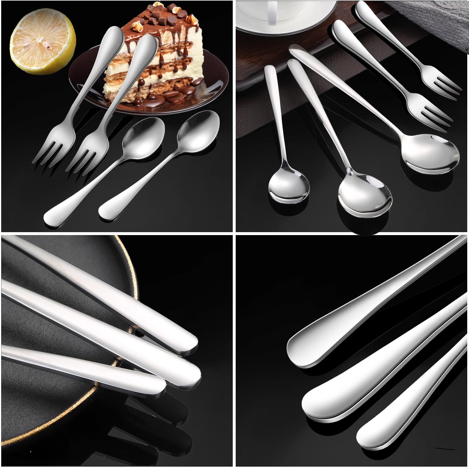 Lot De 6 Cuillères à Café à Long Manche En Acier Inoxydable