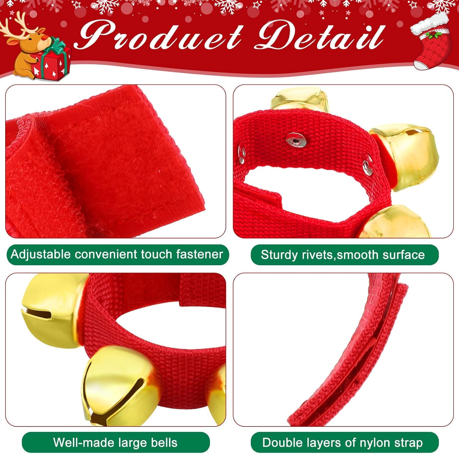 60 braccialetti natalizi con campane dorate, regolabili, per Natale, matrimonio, scuola, famiglia, percussioni, bomboniere, per adulti