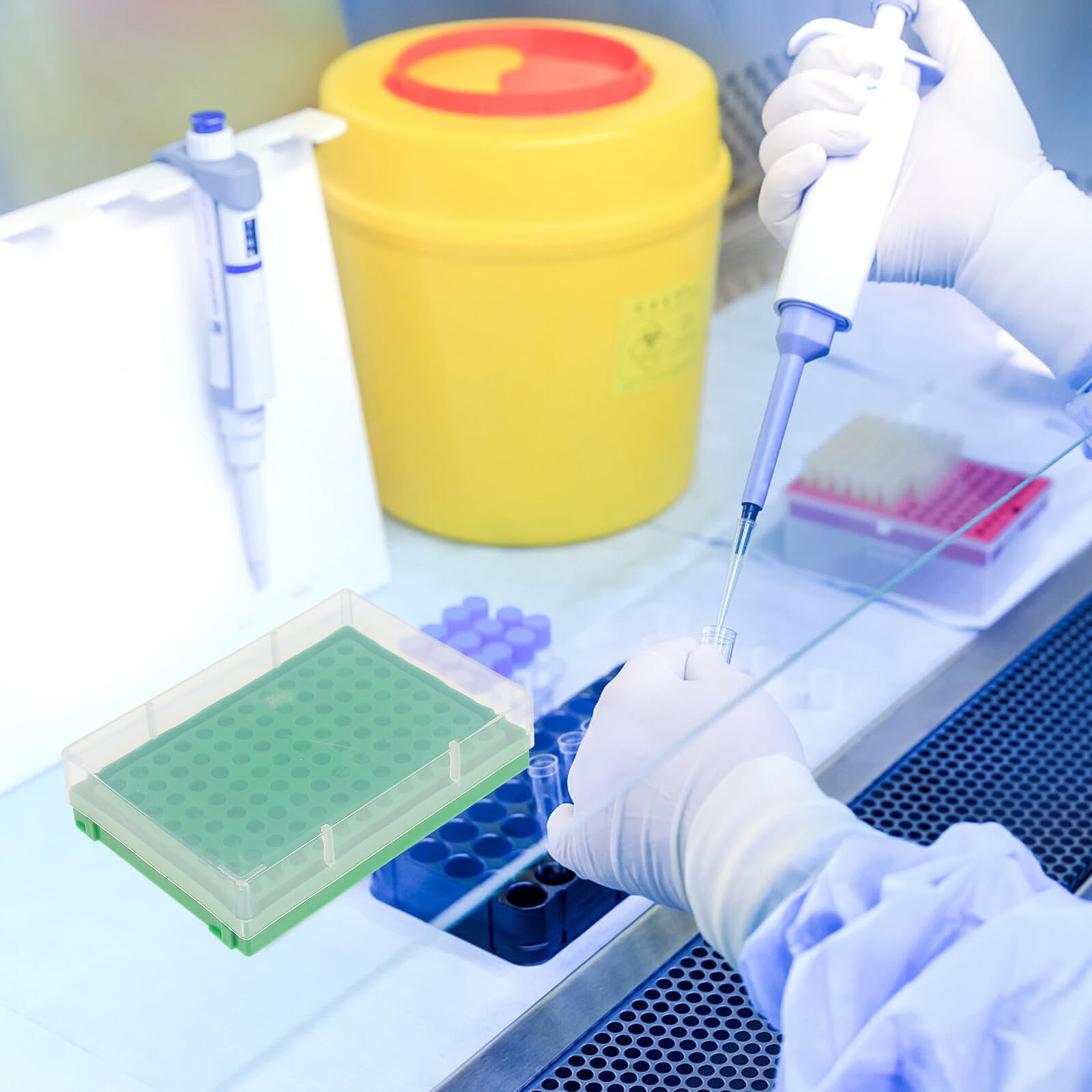 4 Stück Teiliges Mikrozentrifugenröhren rack aus Langlebigem Polypropylen Hitze Kältebeständig Kompakte Aufbewahrungsbox für Laborproben Geeignet für Pcr röhrchen Farblich