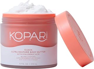 Kopari Ultra Restore Body Butter, Whipped Lightweight Formula, Hyaluronic Acid & Mango Seed Butter, Deep & Long-Lasting Moisture, Guava 7.7 oz