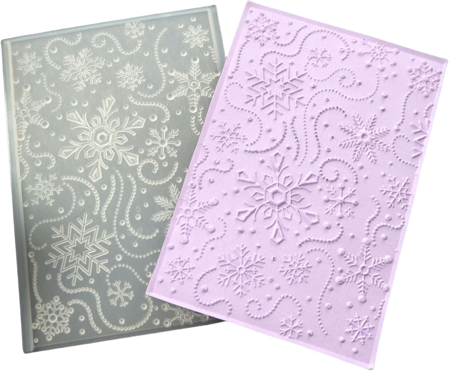 DIYology 3D Snowflakes Embossing Folders for Card Making, 3 d Christmas Snowflake Embossing Folder Template for DIY Paper Crafting Scrapbooking Polymer Clay Decoration