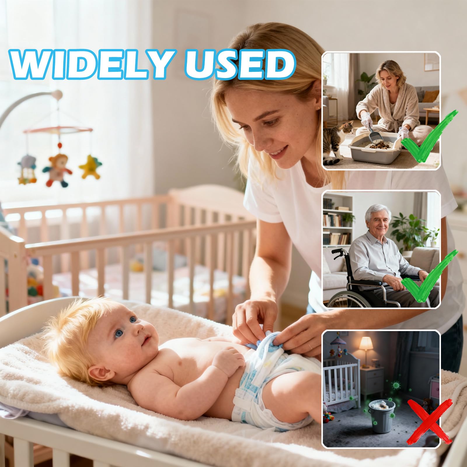 12 Piezas Recambios Cubos de Pañales, 4,5M Papelera Pañales Bolsas Bebe Compatible con el Contenedor de Pañales Tommee Tippee Sangenic Tec Simplee Sangenic Twist & Click Papelera