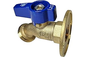 1/2" FNPT Hose Bibb with Nail Flange, 1/2" Female Inlet x 3/4"...