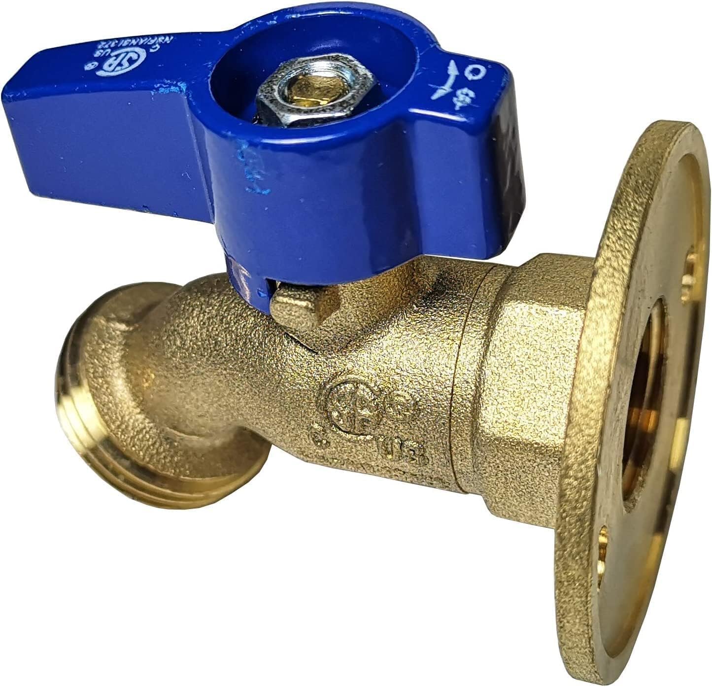 XFITTING 1/2" Female Threaded Hose Bibb with Nail Flange, 1/2" FNPT x 3/4" Male GHT Outlet 5-2-4 (2)